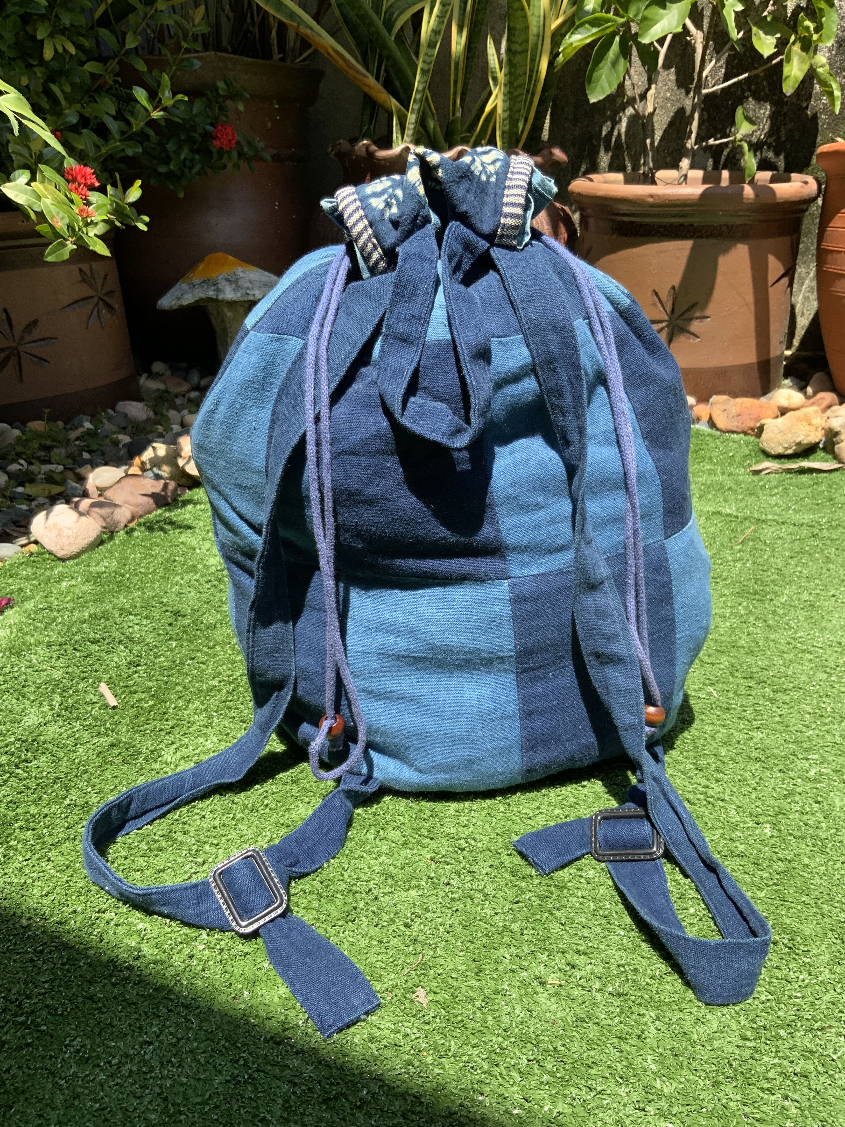 Japanese Brand Boro / Sashiko Style Patchwork Japanese Bagpack Size ONE SIZE - 3 Thumbnail