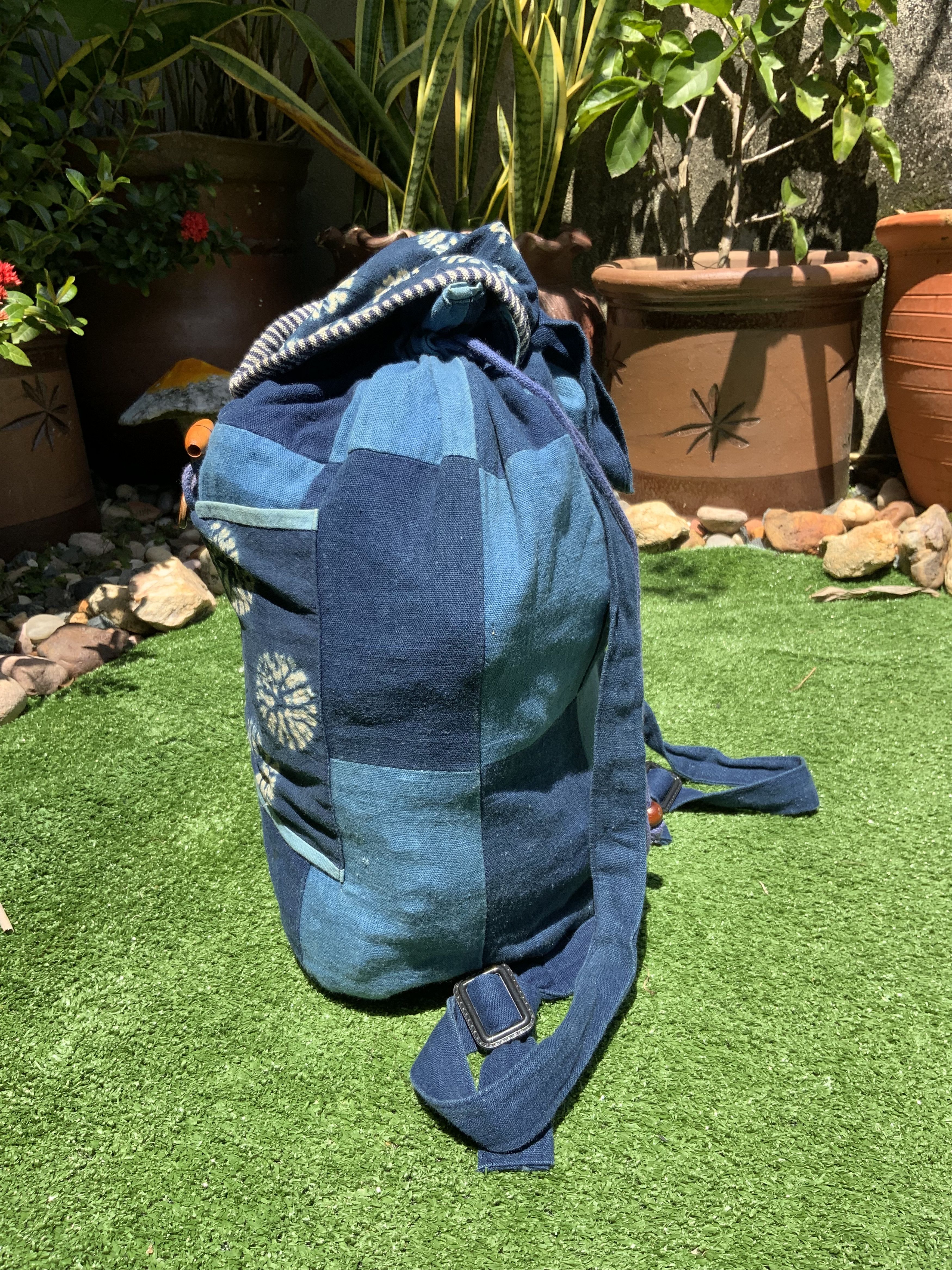 Japanese Brand Boro / Sashiko Style Patchwork Japanese Bagpack Size ONE SIZE - 4 Thumbnail