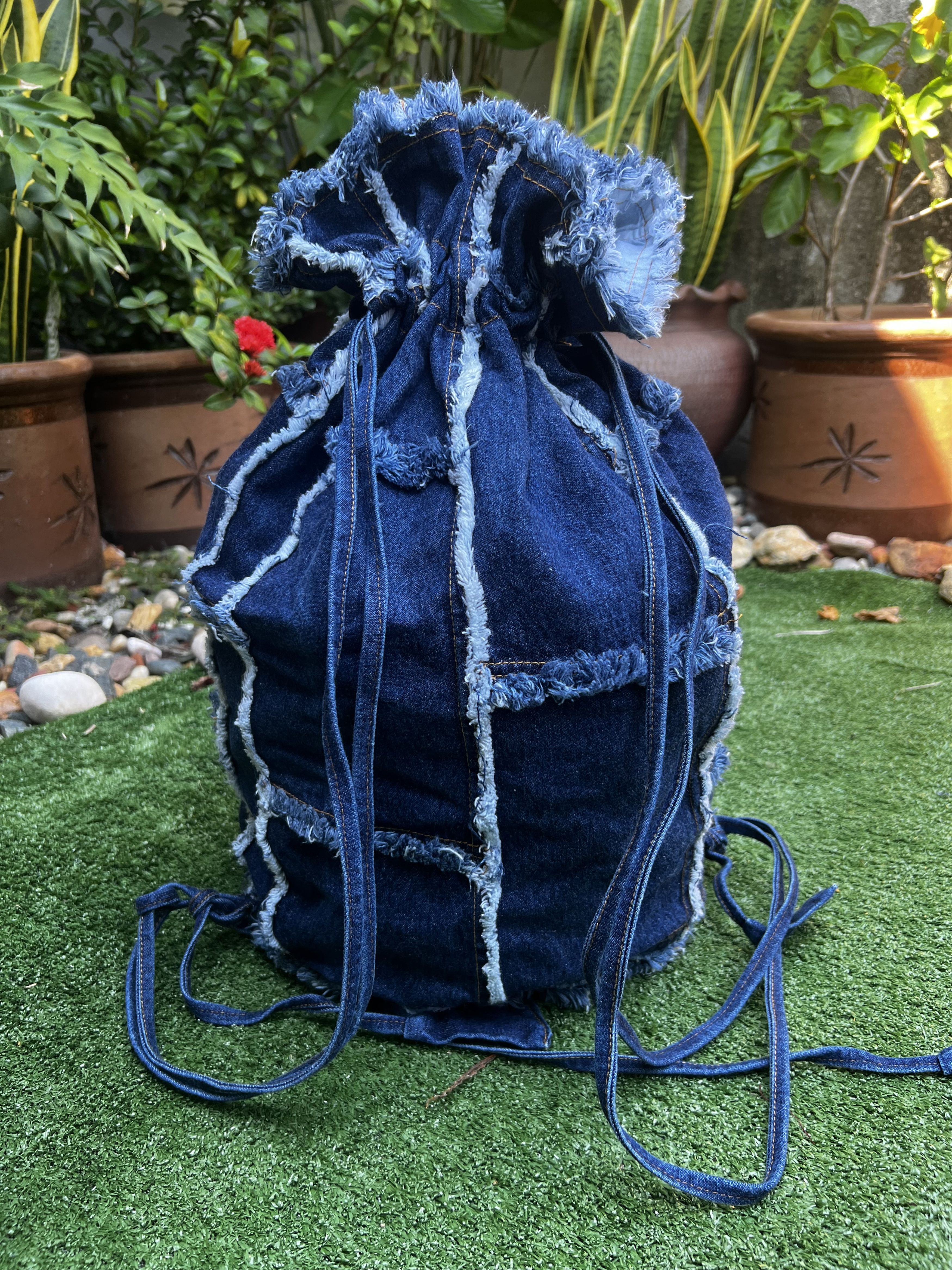 Japanese Brand Third wave of Panther Patchwork Fur Denim Bagpack Size ONE SIZE - 4 Thumbnail