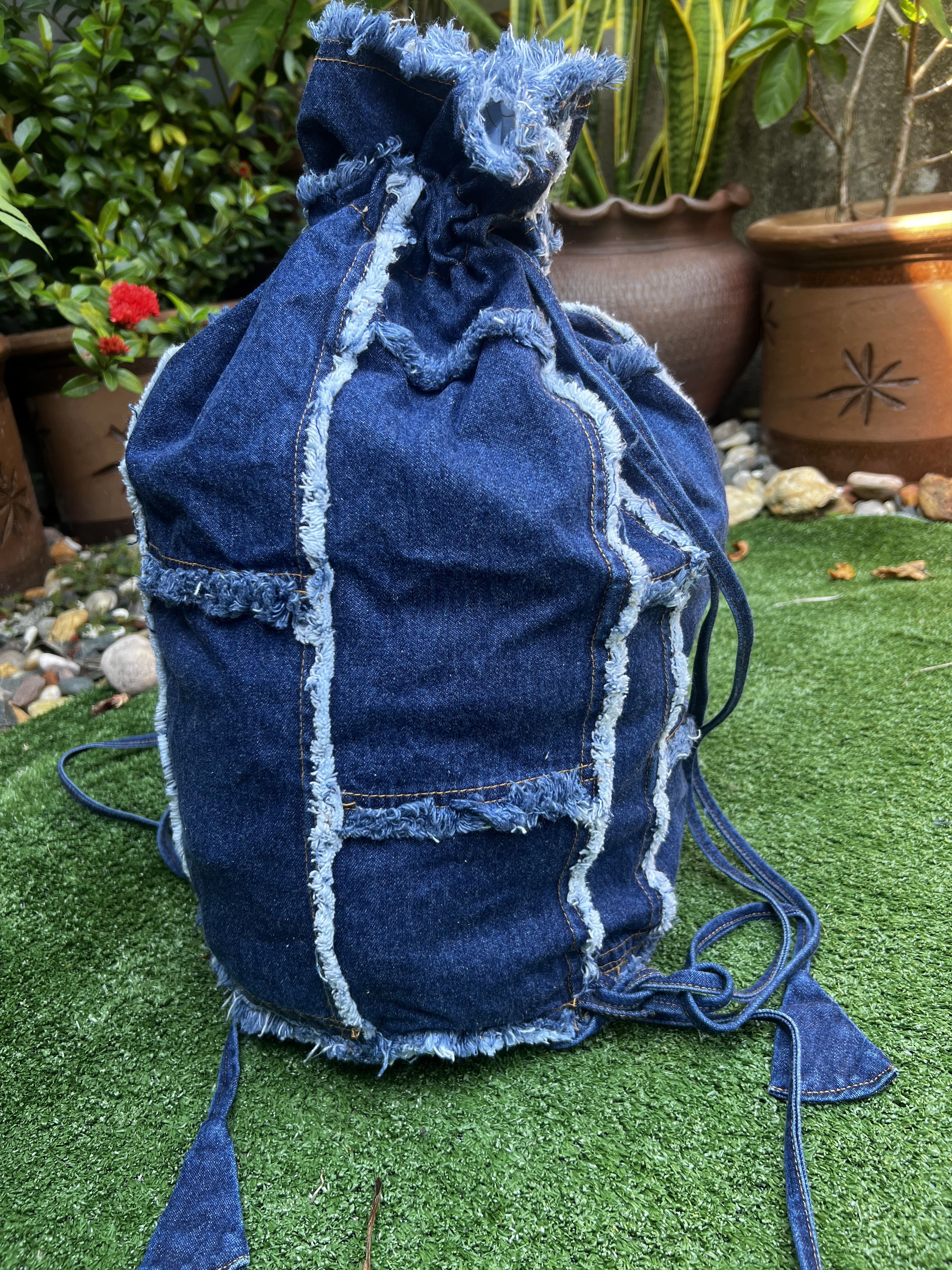 Japanese Brand Third wave of Panther Patchwork Fur Denim Bagpack Size ONE SIZE - 2 Thumbnail