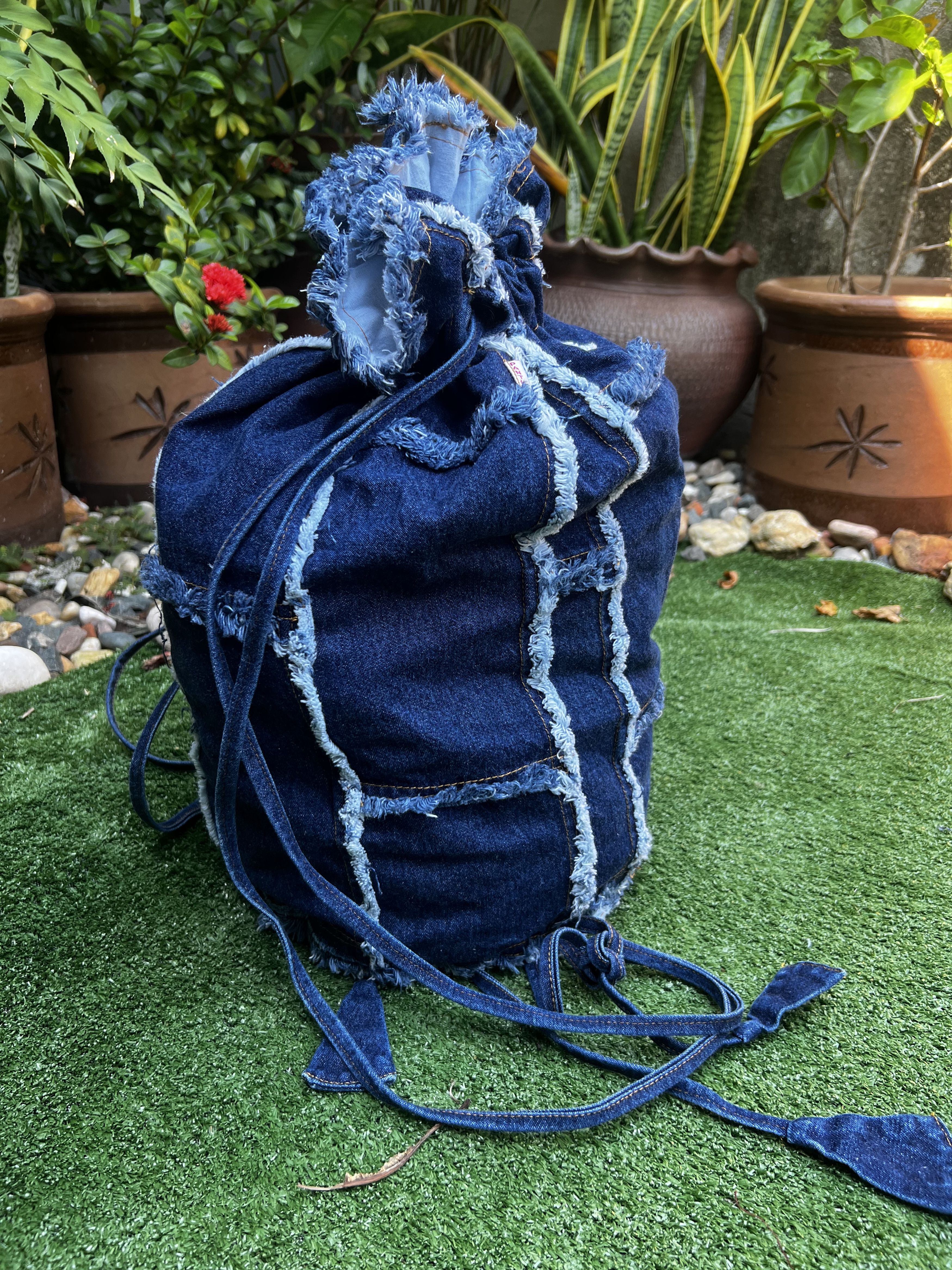 Japanese Brand Third wave of Panther Patchwork Fur Denim Bagpack Size ONE SIZE - 5 Thumbnail