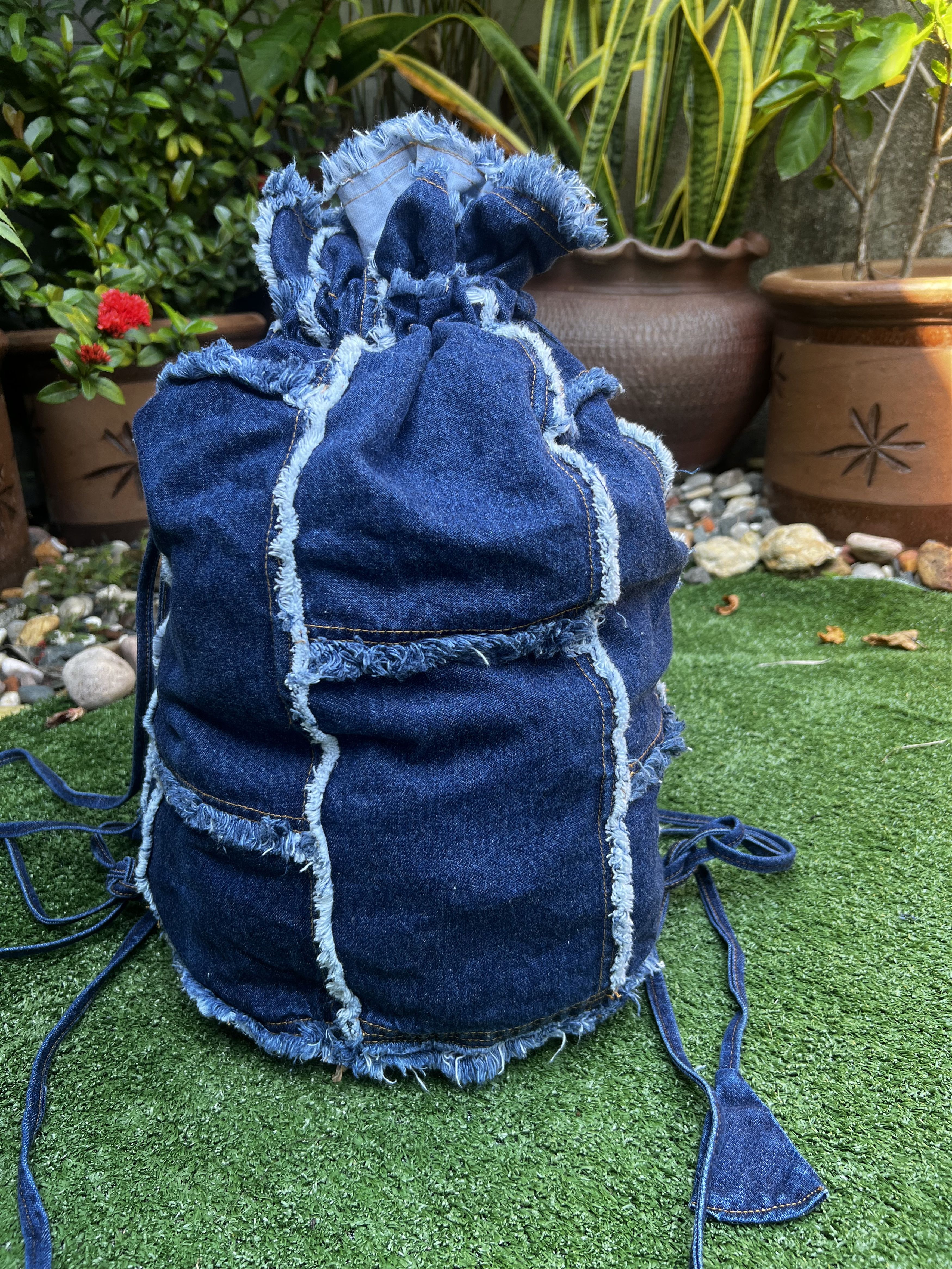 Japanese Brand Third wave of Panther Patchwork Fur Denim Bagpack Size ONE SIZE - 3 Thumbnail