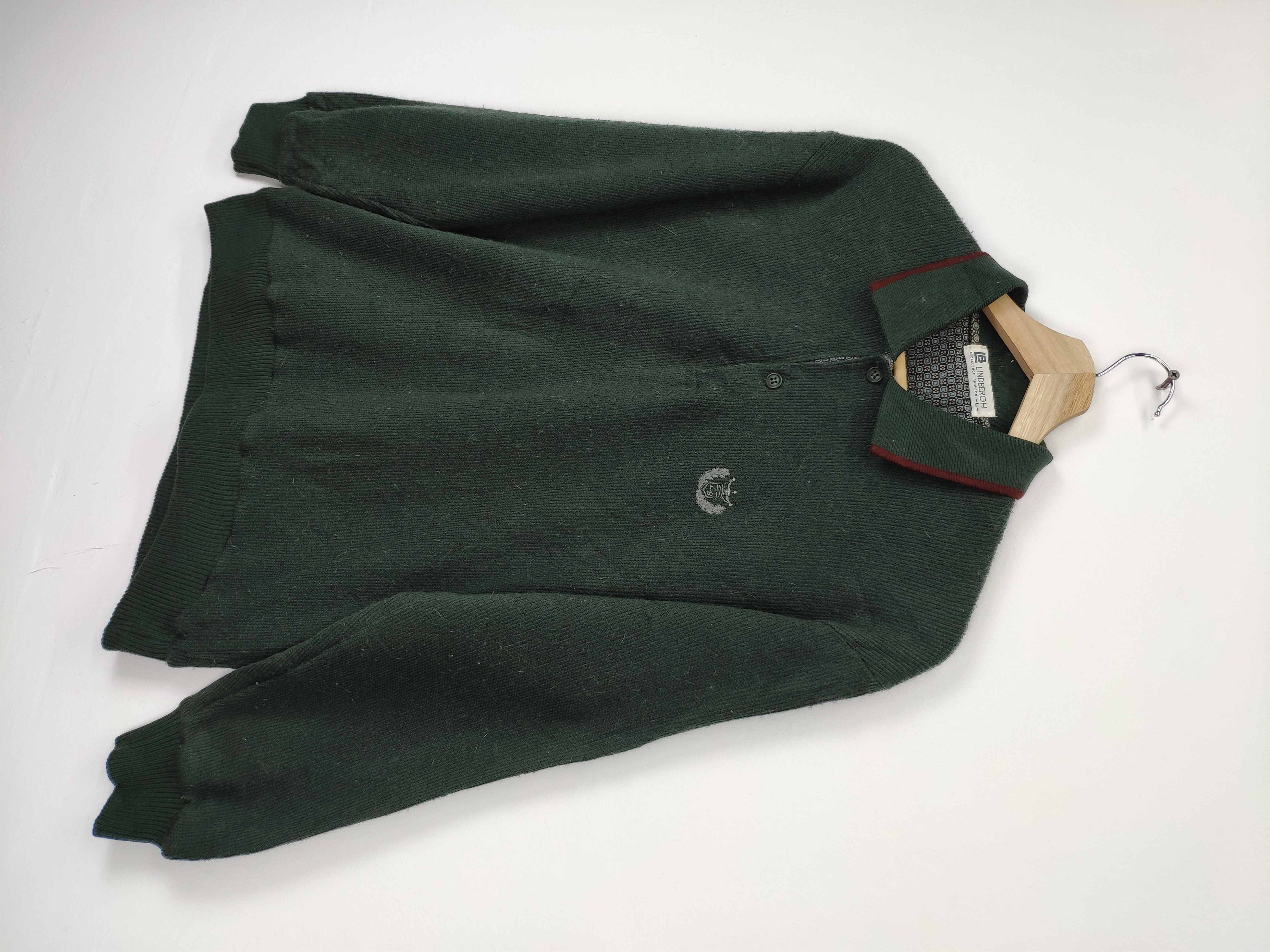Japanese Brand × Vintage Vintage Wool Polo Shirt Long Sleeve by Lindberg Size US M / EU 48-50 / 2 - 2 Thumbnail