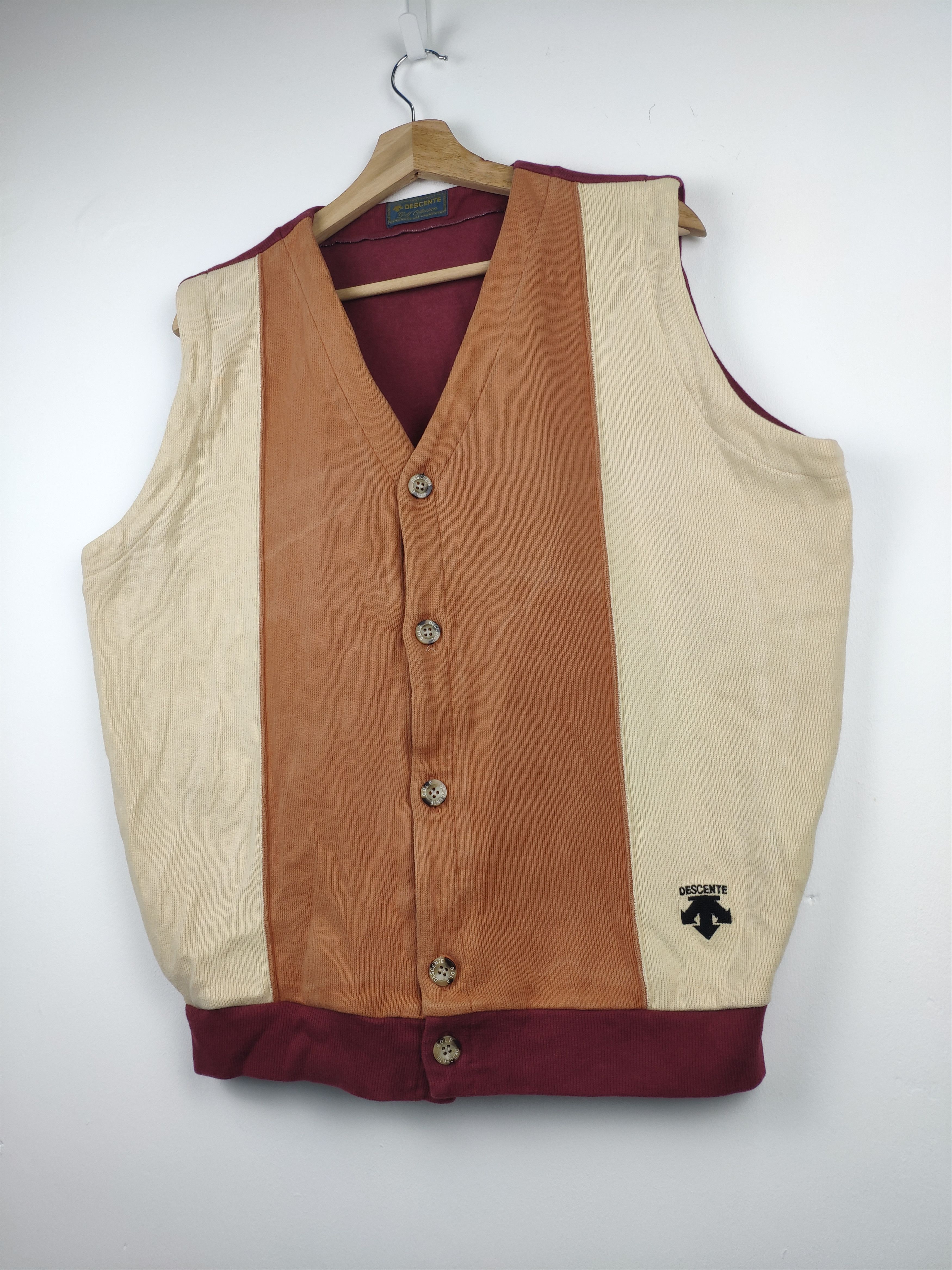 Descente × Japanese Brand OFFER 💥 Vintage Descente Knit Vest Colour Block Size US M / EU 48-50 / 2 - 2 Thumbnail