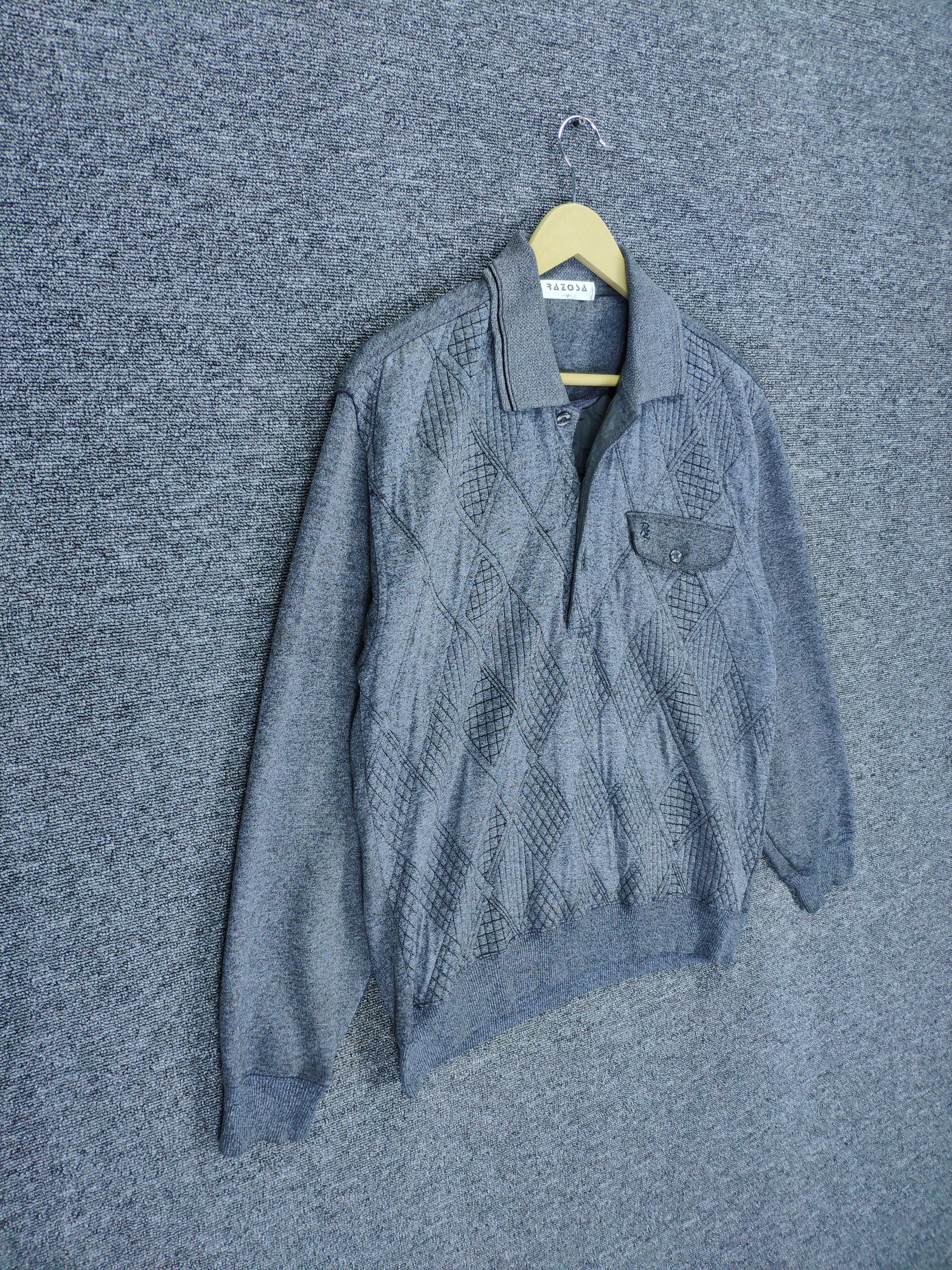 Japanese Brand × Vintage Steal 💥 Vintage Knit Polo Long Sleeve Shirt Diamond style Size US M / EU 48-50 / 2 - 3 Thumbnail