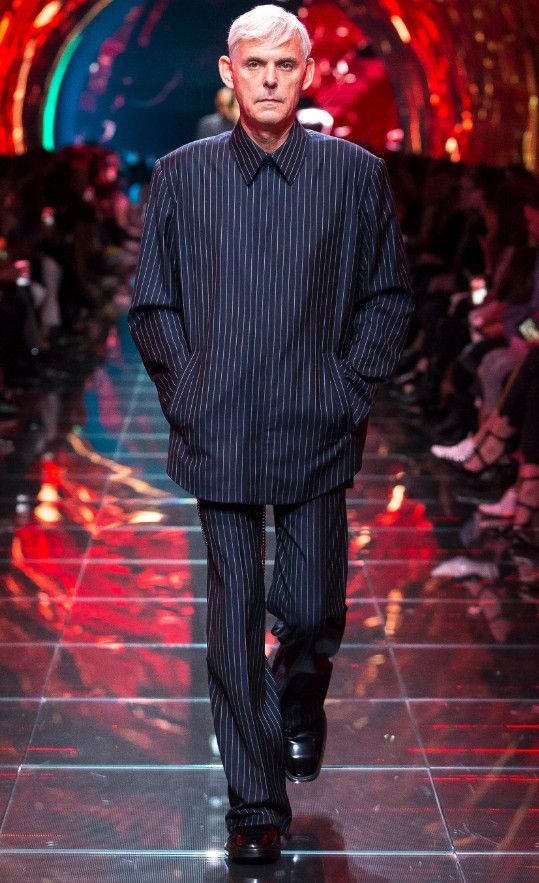 image of Balenciaga Cashmere Striped Fluid Pants 19Ss in Deep Navy, Men's (Size 32)