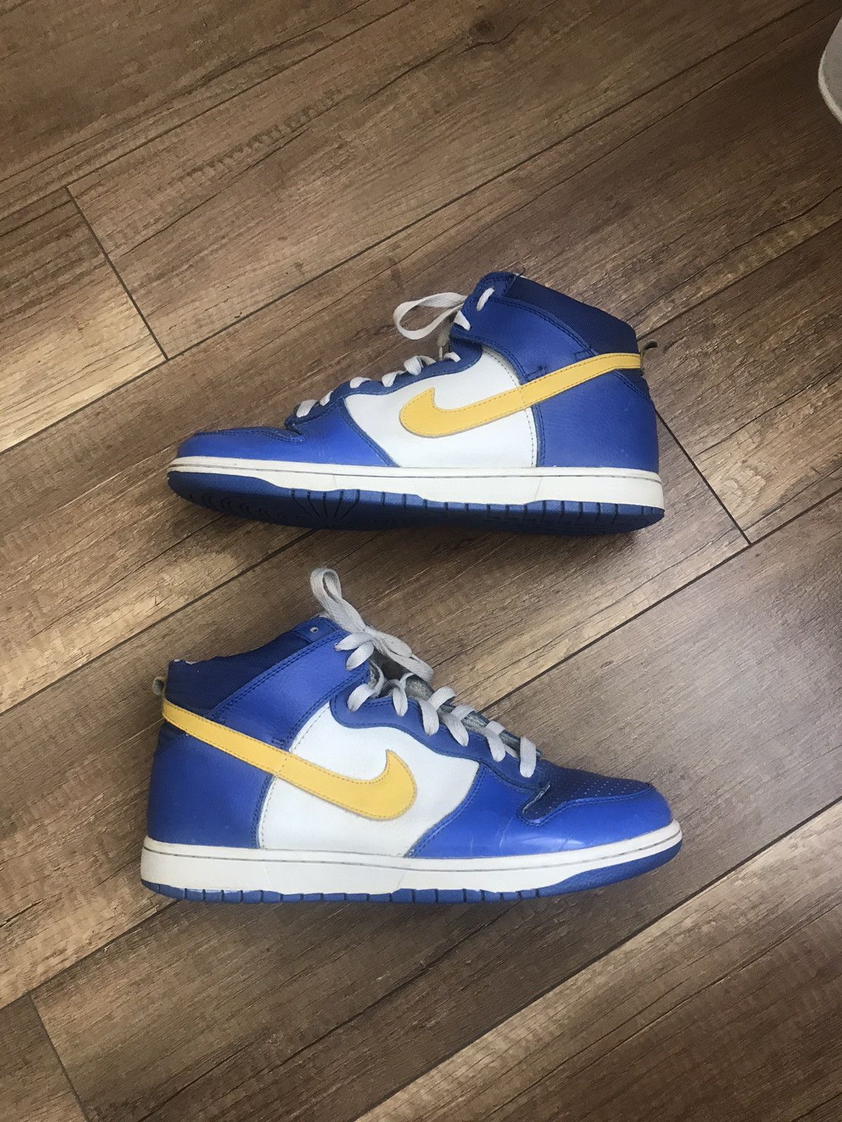 image of Nike Dunk High Euro Champs Blue Vintage Shoes in Blue/Yellow, Men's (Size 12)