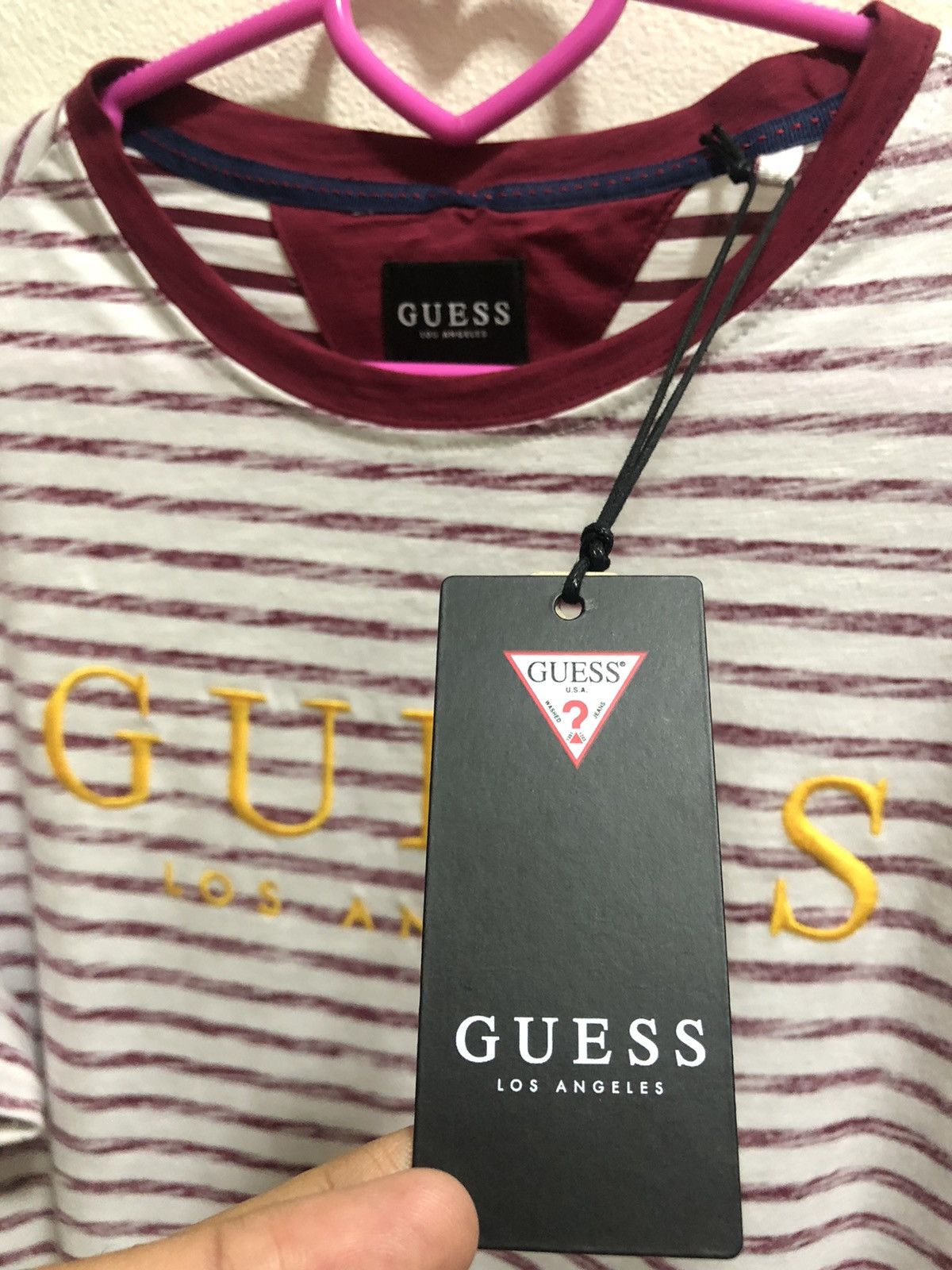 Georges Marciano Rare GUESS Striped Embroidered Sewn Spell Out Shirt Size US M / EU 48-50 / 2 - 3 Thumbnail