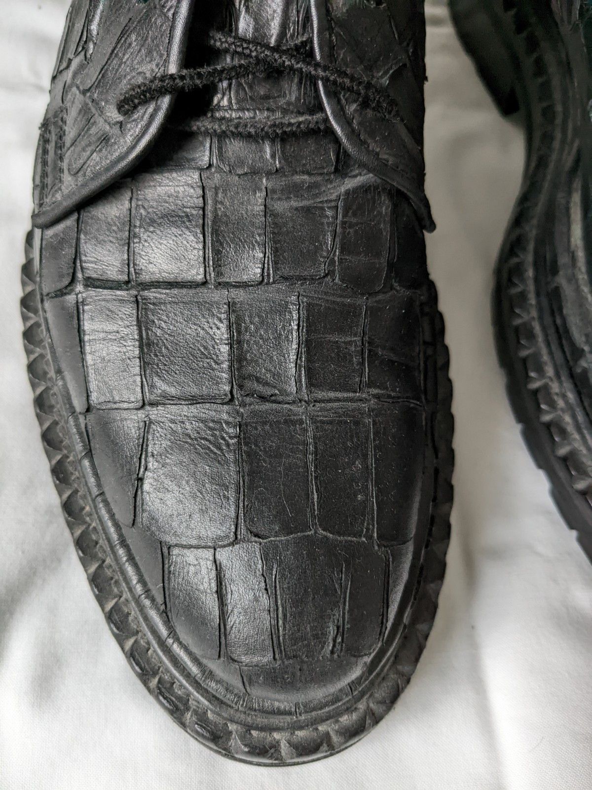 Raf Simons AW08 Croc Leather Double Sole Creeper Boots Size US 7.5 / EU 40-41 - 4 Thumbnail