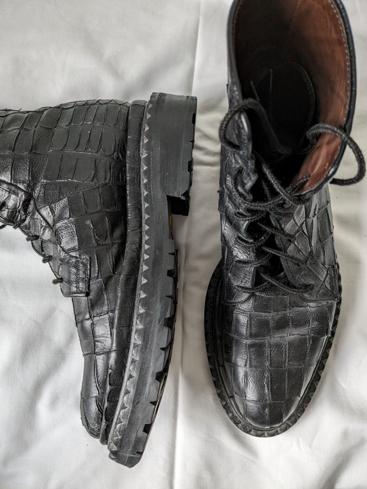 Raf Simons AW08 Croc Leather Double Sole Creeper Boots Size US 7.5 / EU 40-41 - 5 Thumbnail