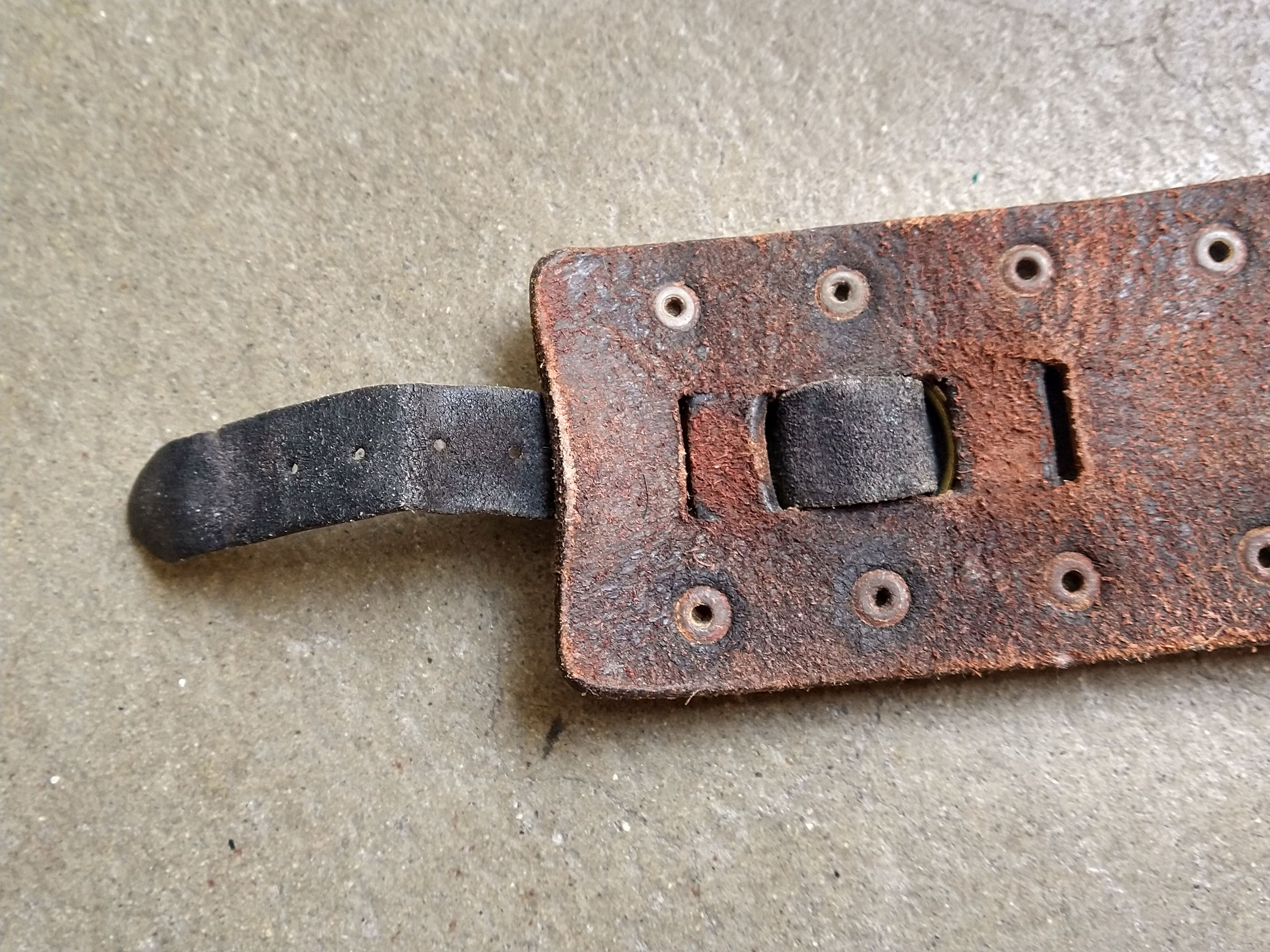 Genuine Leather Brown Leather Bracelet Wide Adjustable Brass Size ONE SIZE - 6 Thumbnail