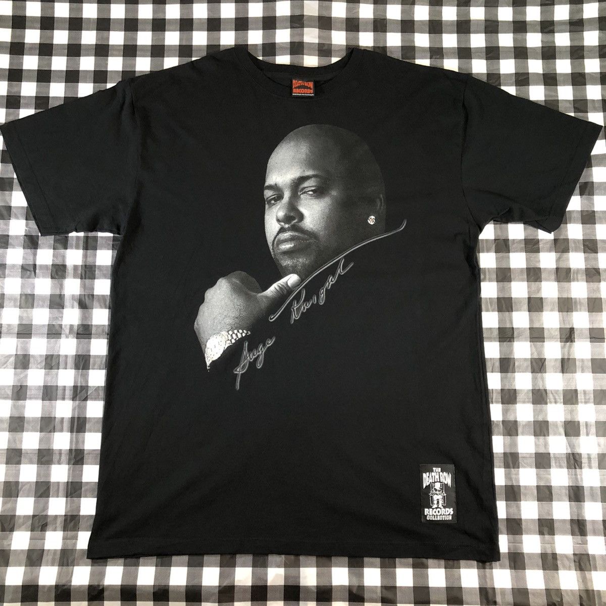 image of Band Tees x Death Row Records Suge Knight Death Row Records 2005 Black Rap Tee, Men's (Size 2XL)