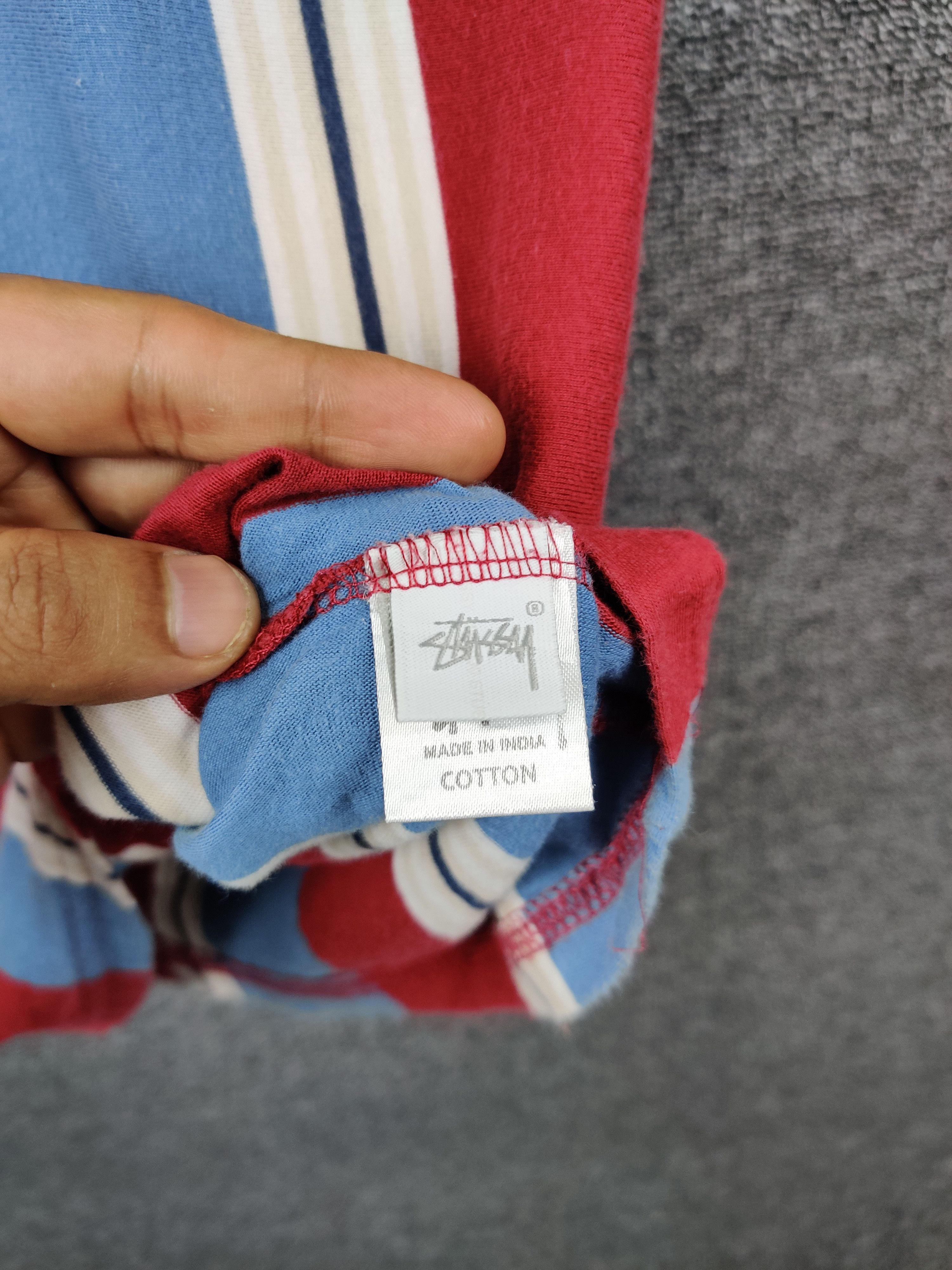 Stussy Vintage Stussy Striped Logo Tee Tshirt Size US S / EU 44-46 / 1 - 10 Thumbnail