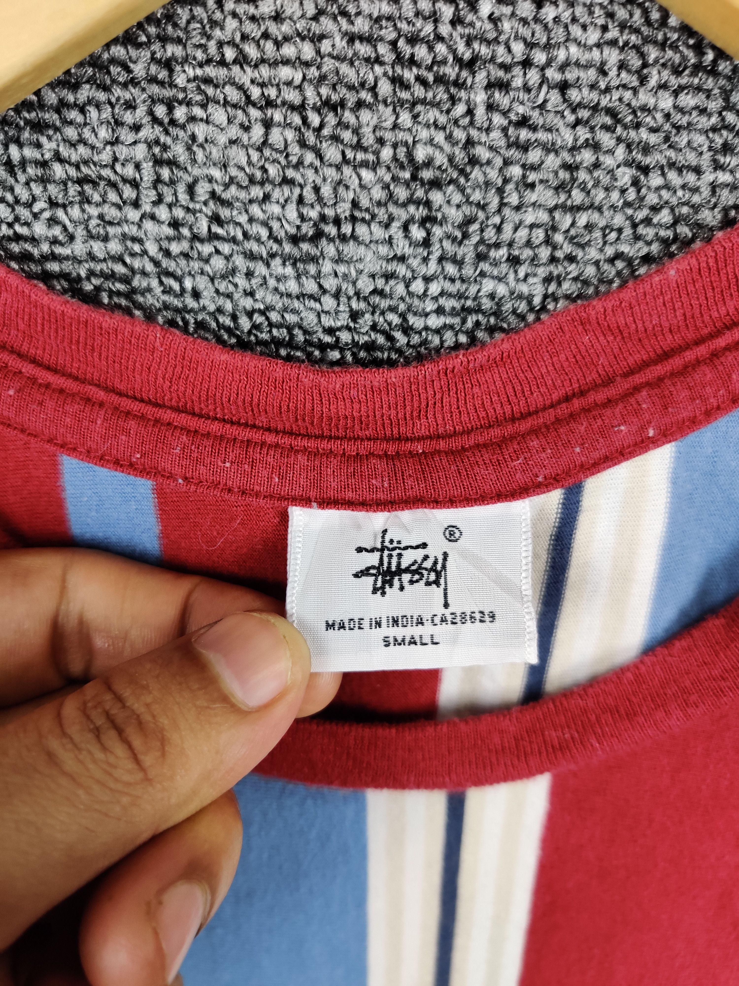 Stussy Vintage Stussy Striped Logo Tee Tshirt Size US S / EU 44-46 / 1 - 7 Thumbnail