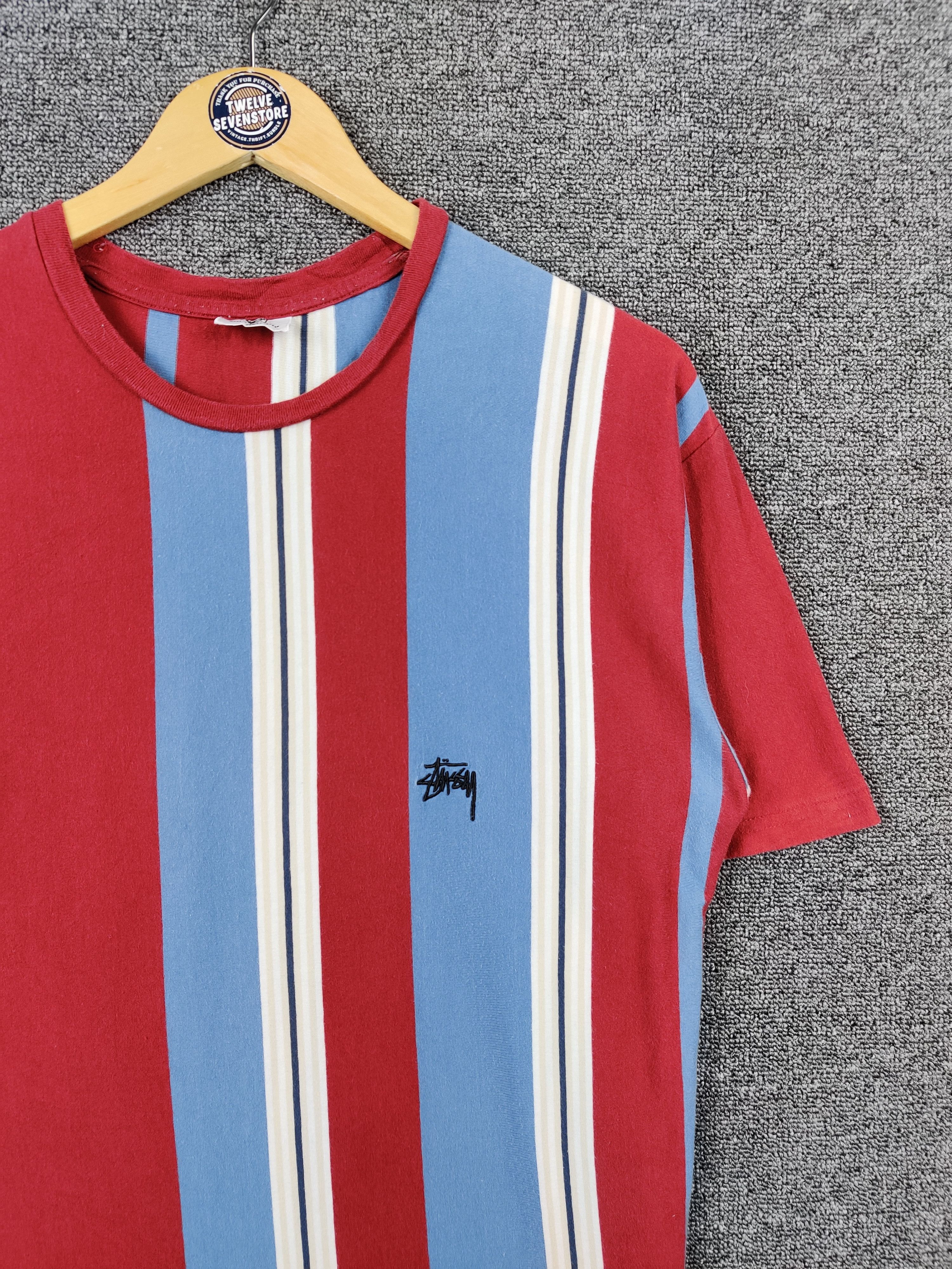 Stussy Vintage Stussy Striped Logo Tee Tshirt Size US S / EU 44-46 / 1 - 3 Thumbnail