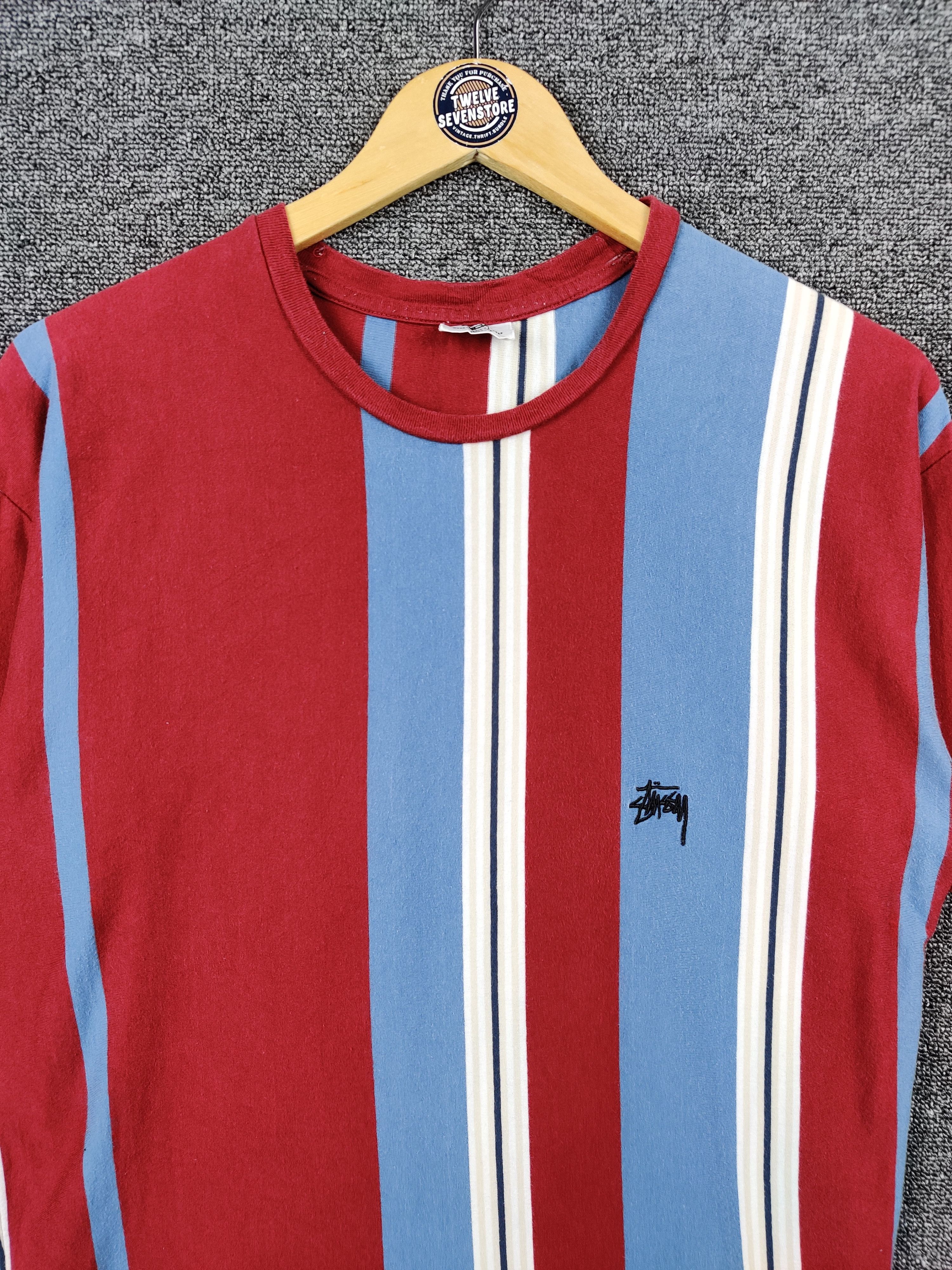 Stussy Vintage Stussy Striped Logo Tee Tshirt Size US S / EU 44-46 / 1 - 4 Thumbnail