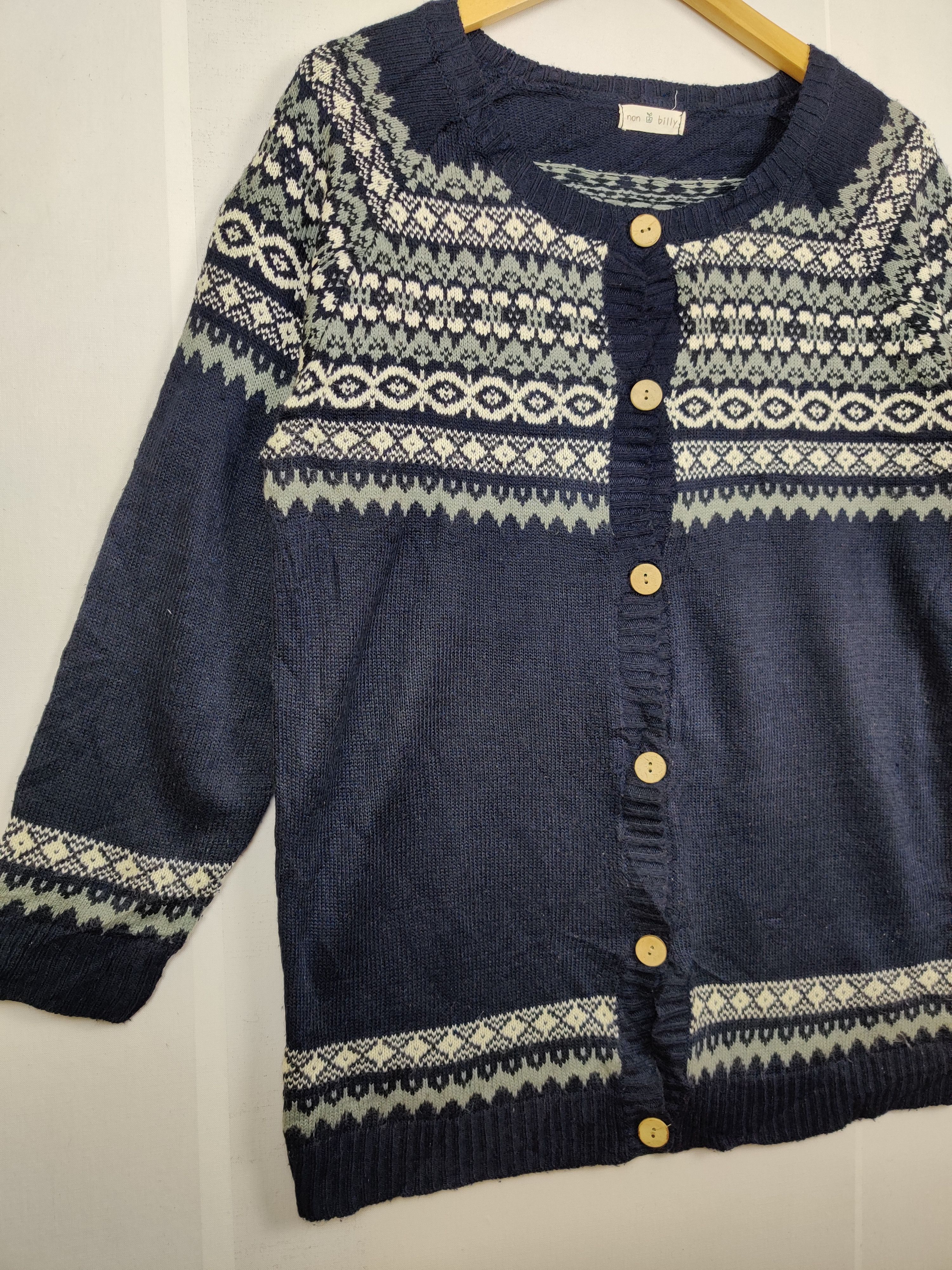 Aran Isles Knitwear Vintage Navajo Style Knit Cardigan Nice Design Size US L / EU 52-54 / 3 - 5 Thumbnail