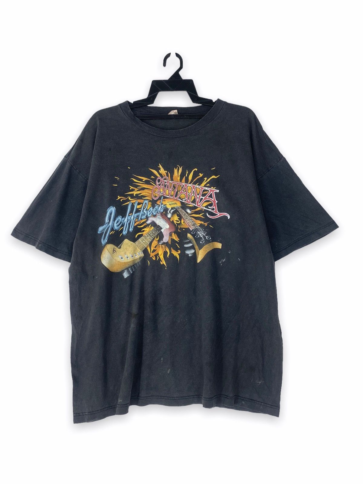 image of Band Tees x Vintage 1995 Santana Tour Guitarist in Black, Men's (Size XL)