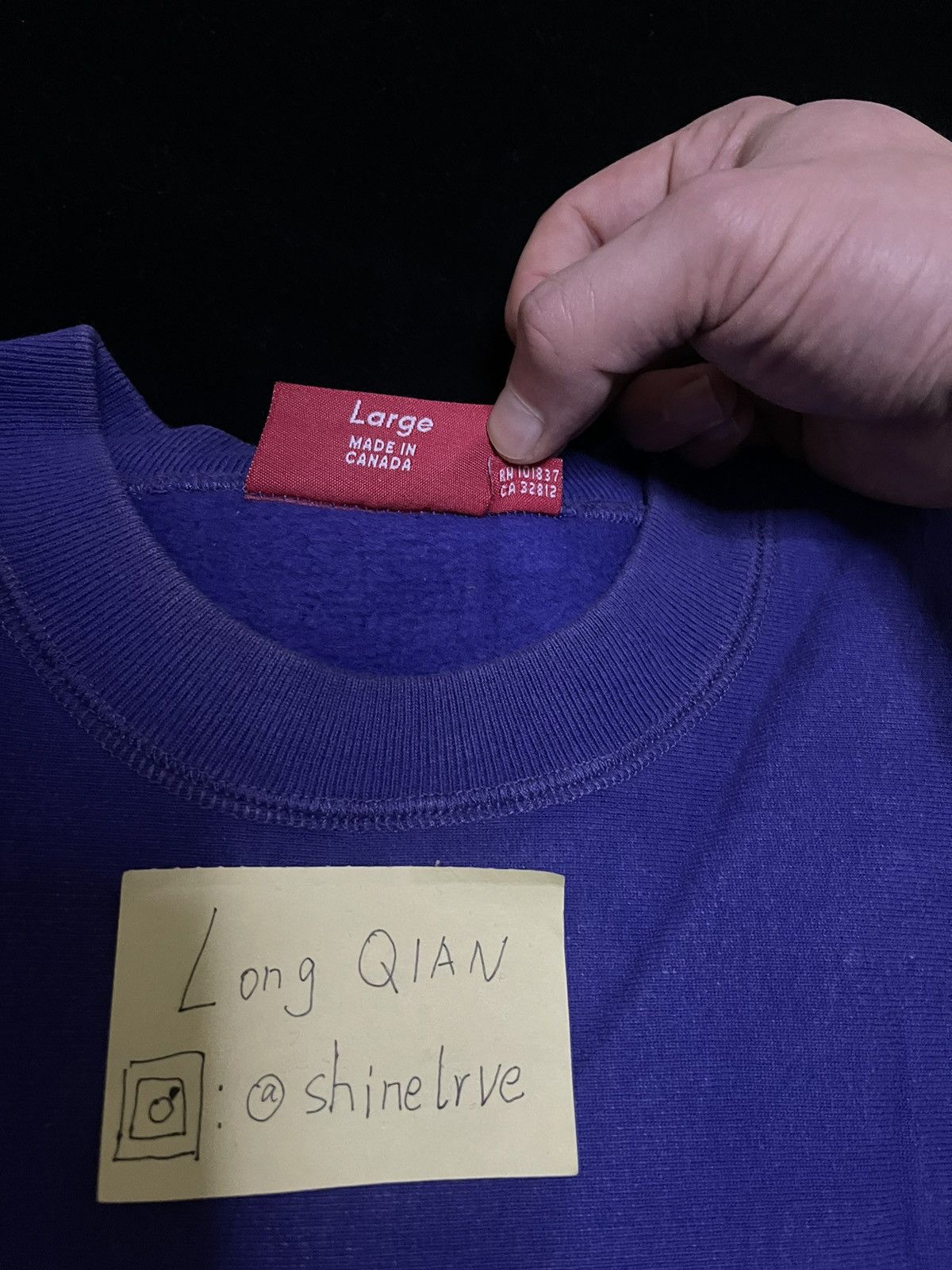 Supreme Supreme 06 purple on purpose box logo crewneck Size US L / EU 52-54 / 3 - 4 Thumbnail