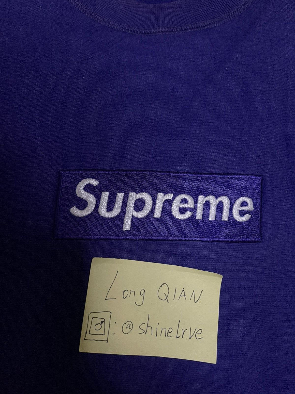 Supreme Supreme 06 purple on purpose box logo crewneck Size US L / EU 52-54 / 3 - 5 Thumbnail