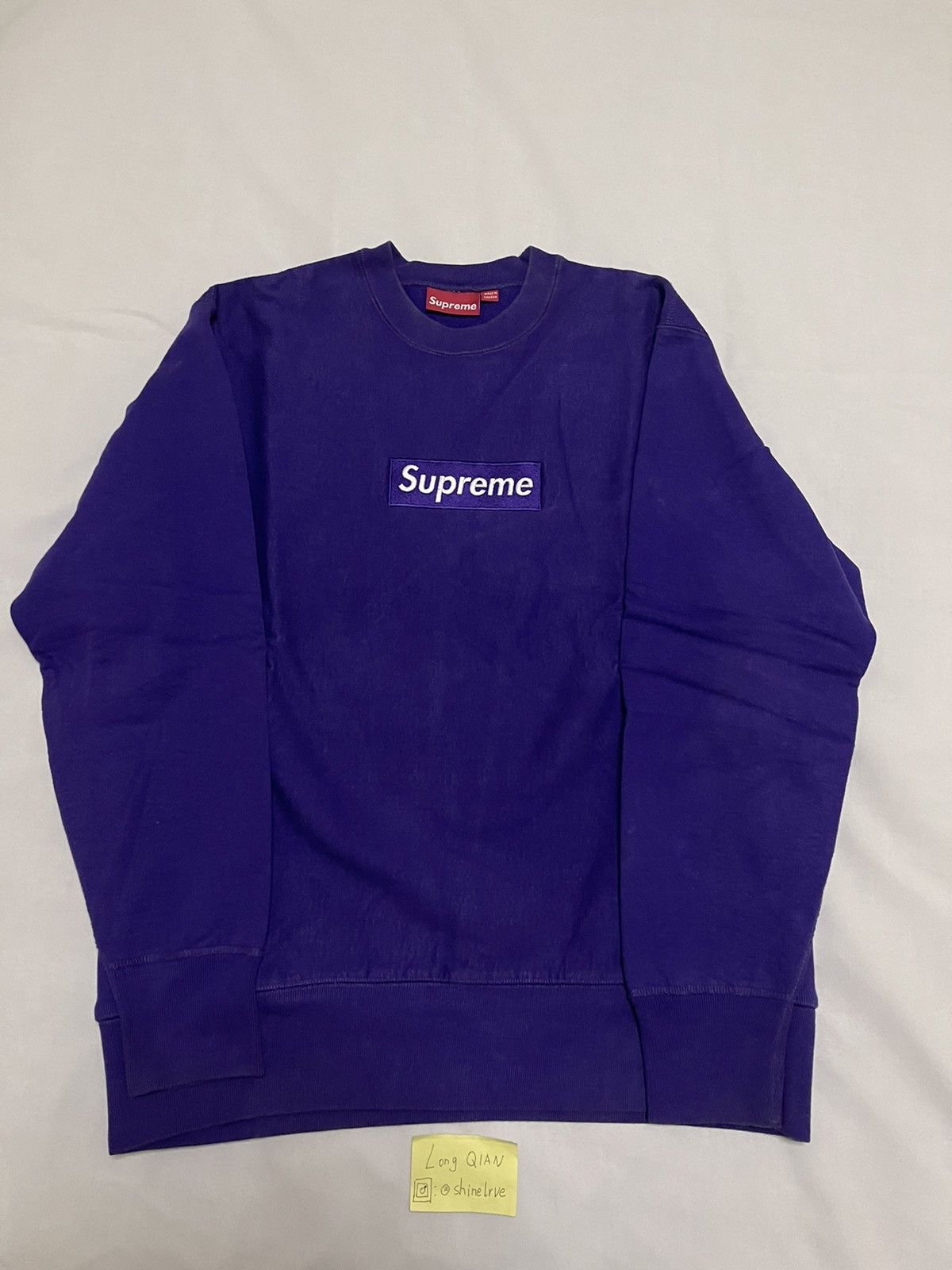 Supreme Supreme 06 purple on purpose box logo crewneck Size US L / EU 52-54 / 3 - 2 Thumbnail