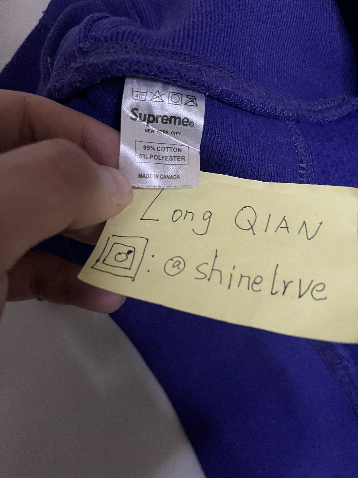 Supreme Supreme 06 purple on purpose box logo crewneck Size US L / EU 52-54 / 3 - 7 Thumbnail