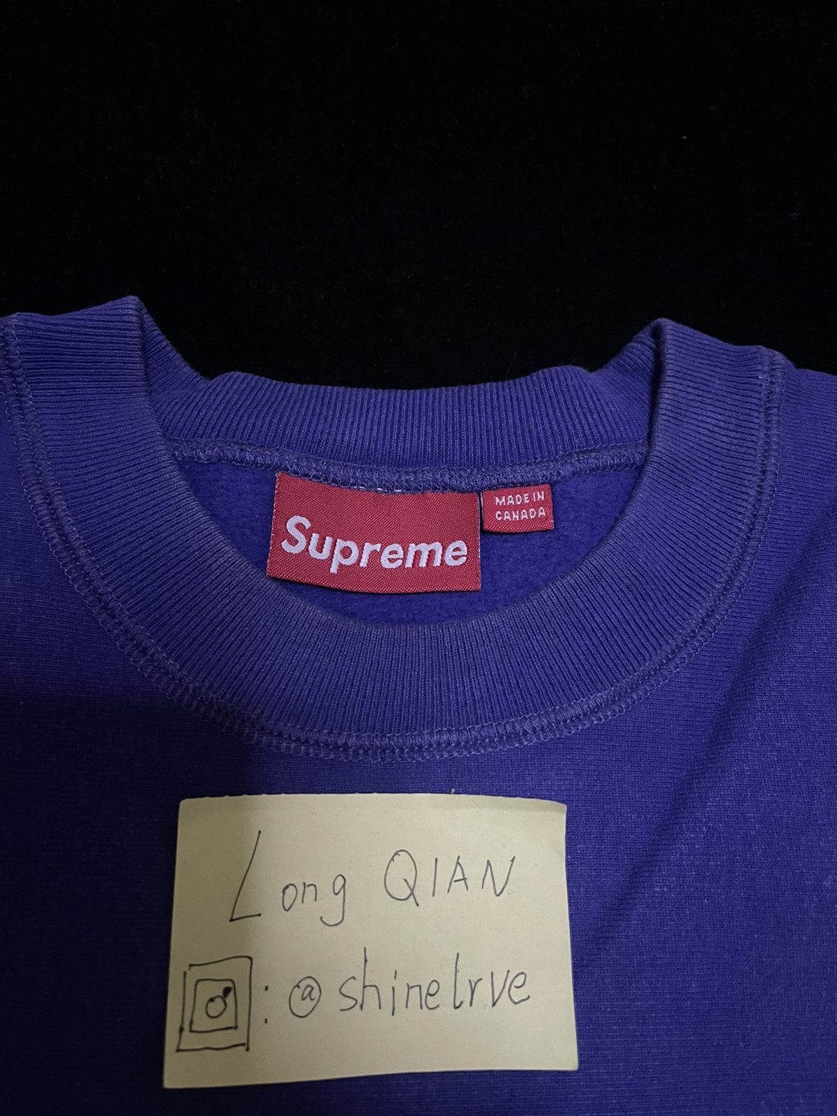 Supreme Supreme 06 purple on purpose box logo crewneck Size US L / EU 52-54 / 3 - 6 Thumbnail