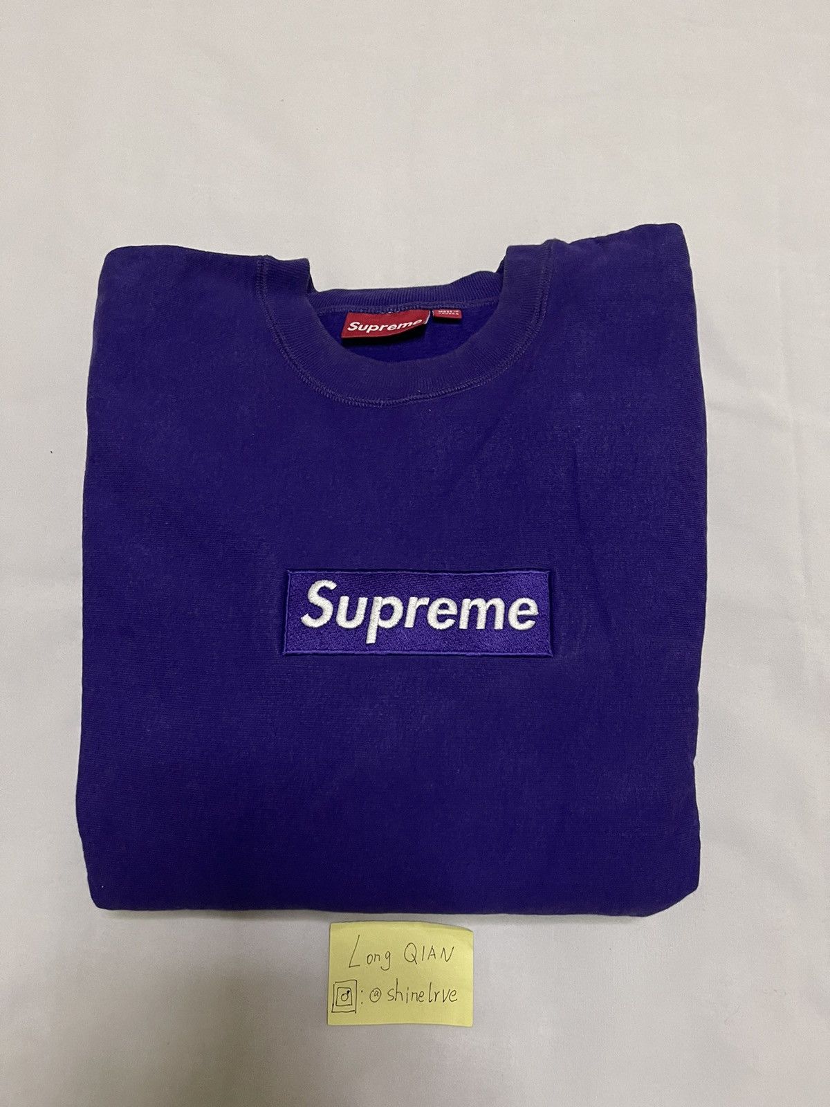 Supreme Supreme 06 purple on purpose box logo crewneck Size US L / EU 52-54 / 3 - 1 Thumbnail