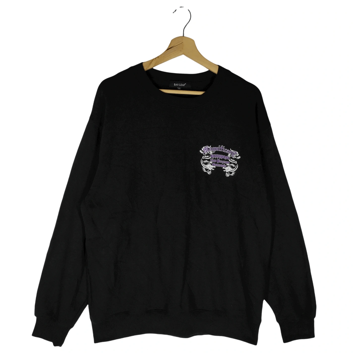 image of Vintage Bay-Leaf Sweatshirts in Black, Men's (Size XL)