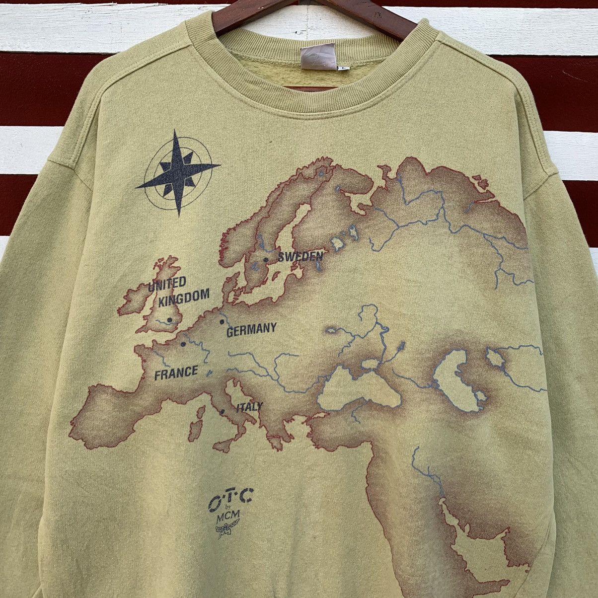 MCM Vintage MCM Otc Europe Maps Sweatshirt Size US L / EU 52-54 / 3 - 4 Thumbnail