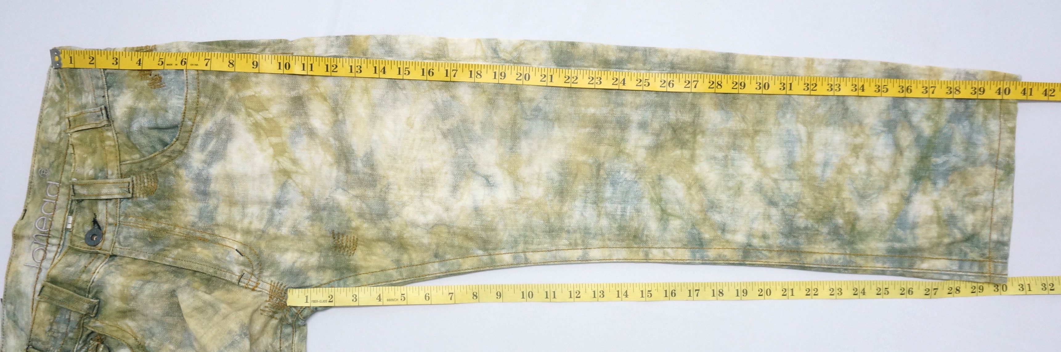 Japanese Brand Rare Japanese Brand JONEAA Tie Dye Camo Short Rise Jeans Size US 31 - 16 Thumbnail