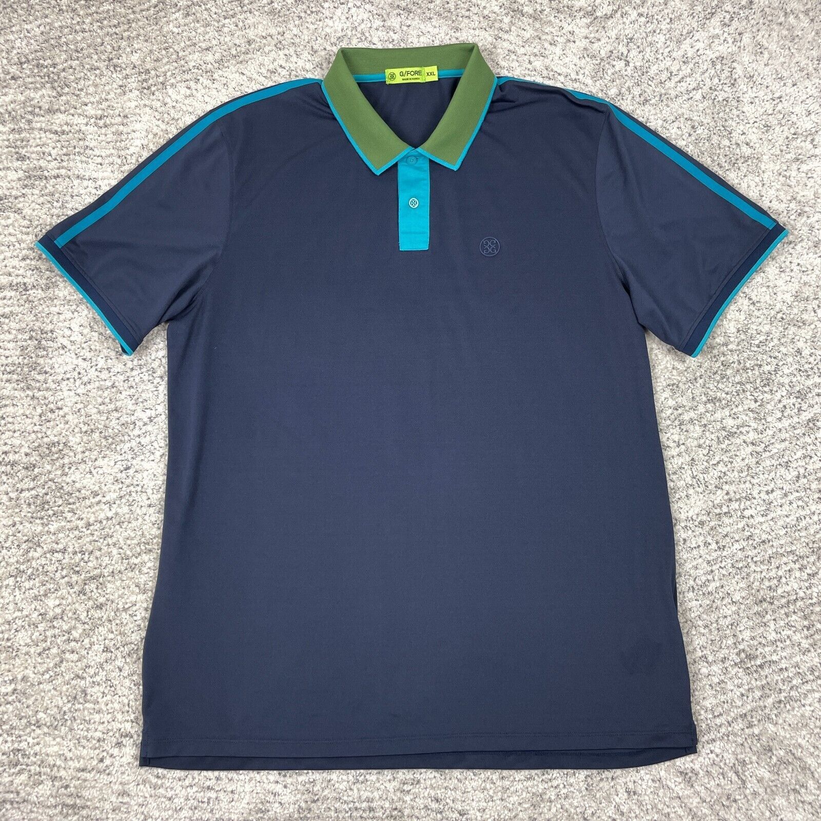 G/FORE G Fore Polo Shirt Mens XXL Short Sleeve Blue Green GFore Logo ...