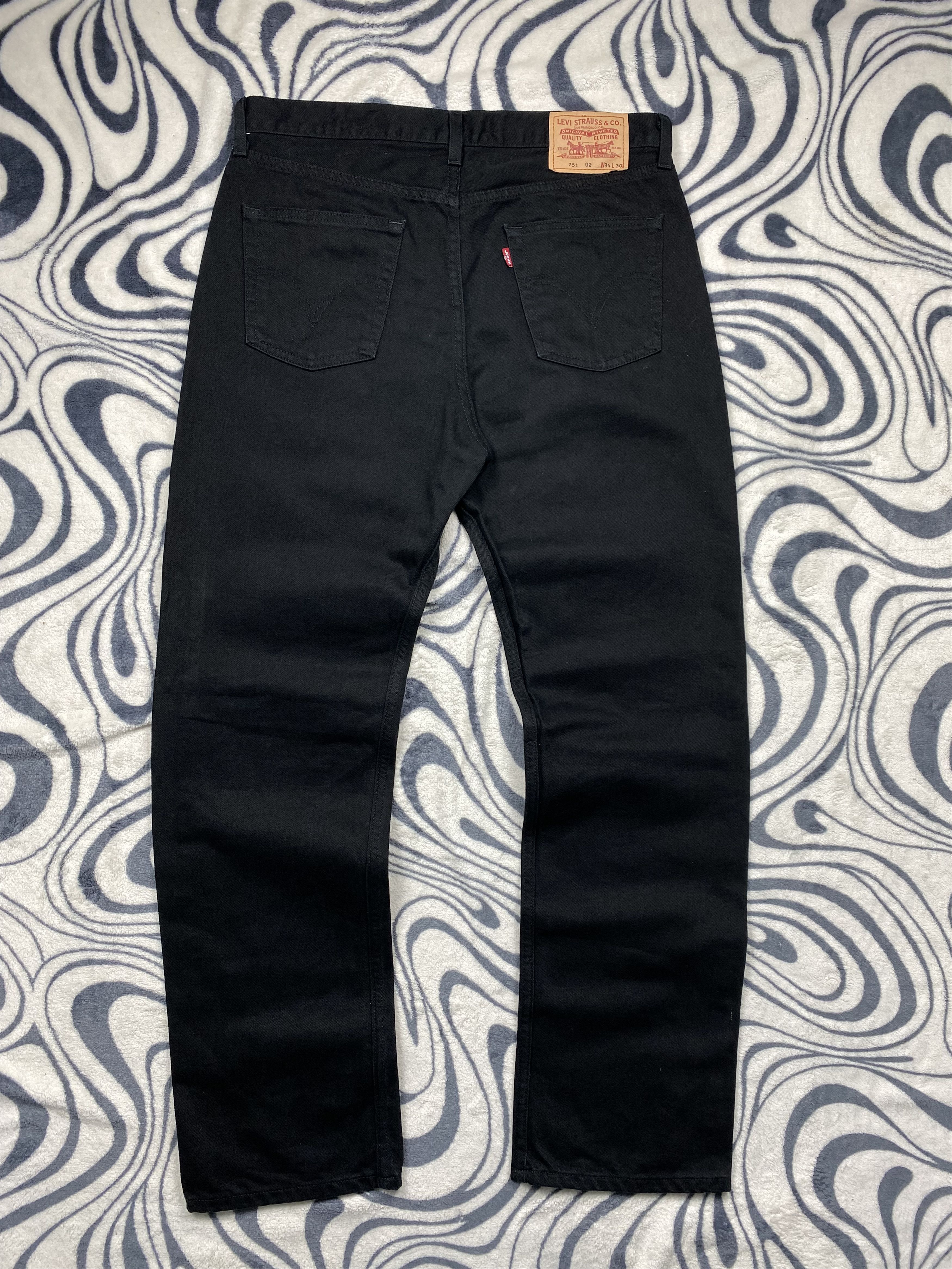Levi's Levis 751 Vintage Mens Black Denim Pants Jeans Size US 34 / EU 50 - 1 Thumbnail