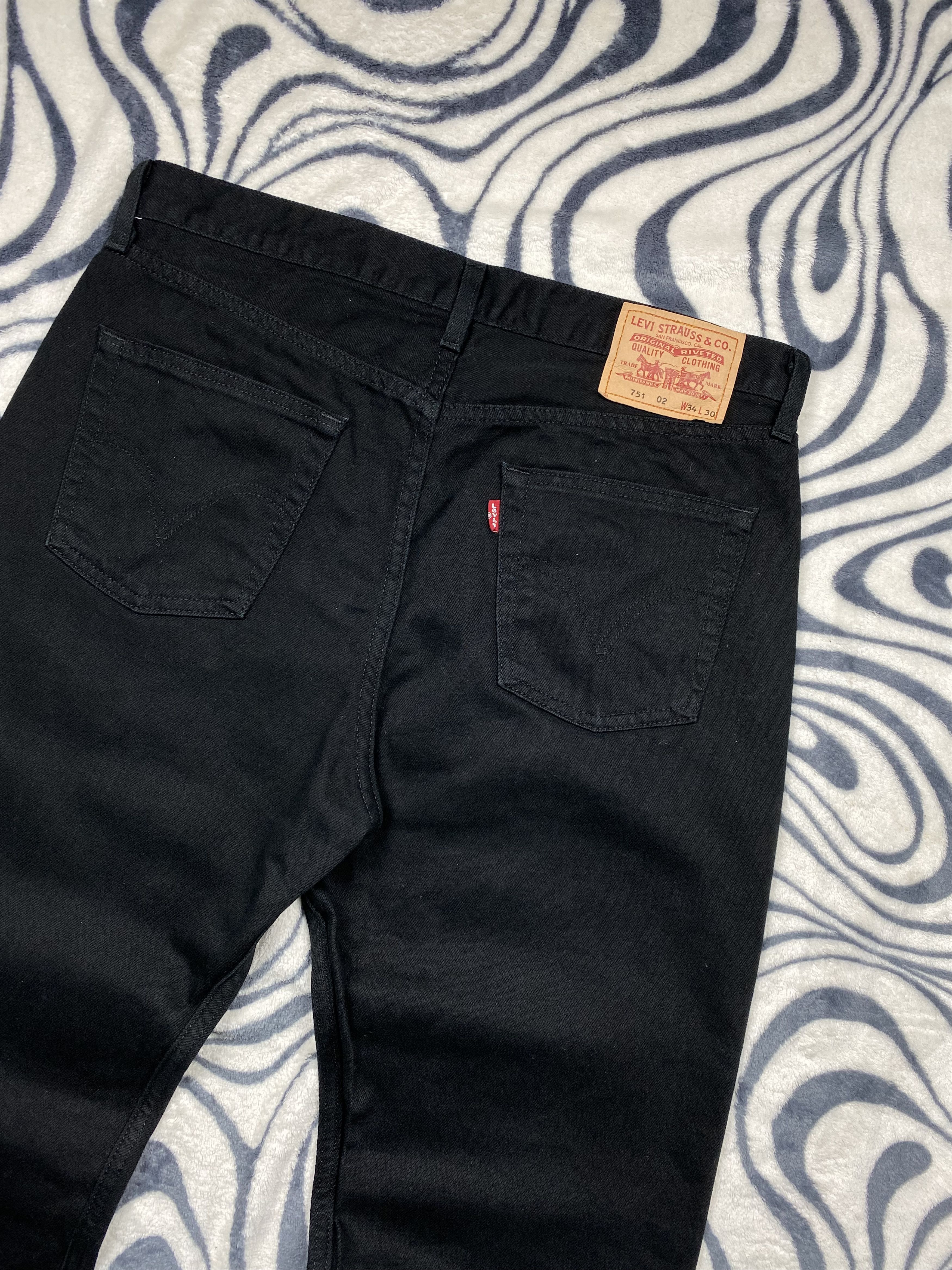 Levi's Levis 751 Vintage Mens Black Denim Pants Jeans Size US 34 / EU 50 - 2 Thumbnail