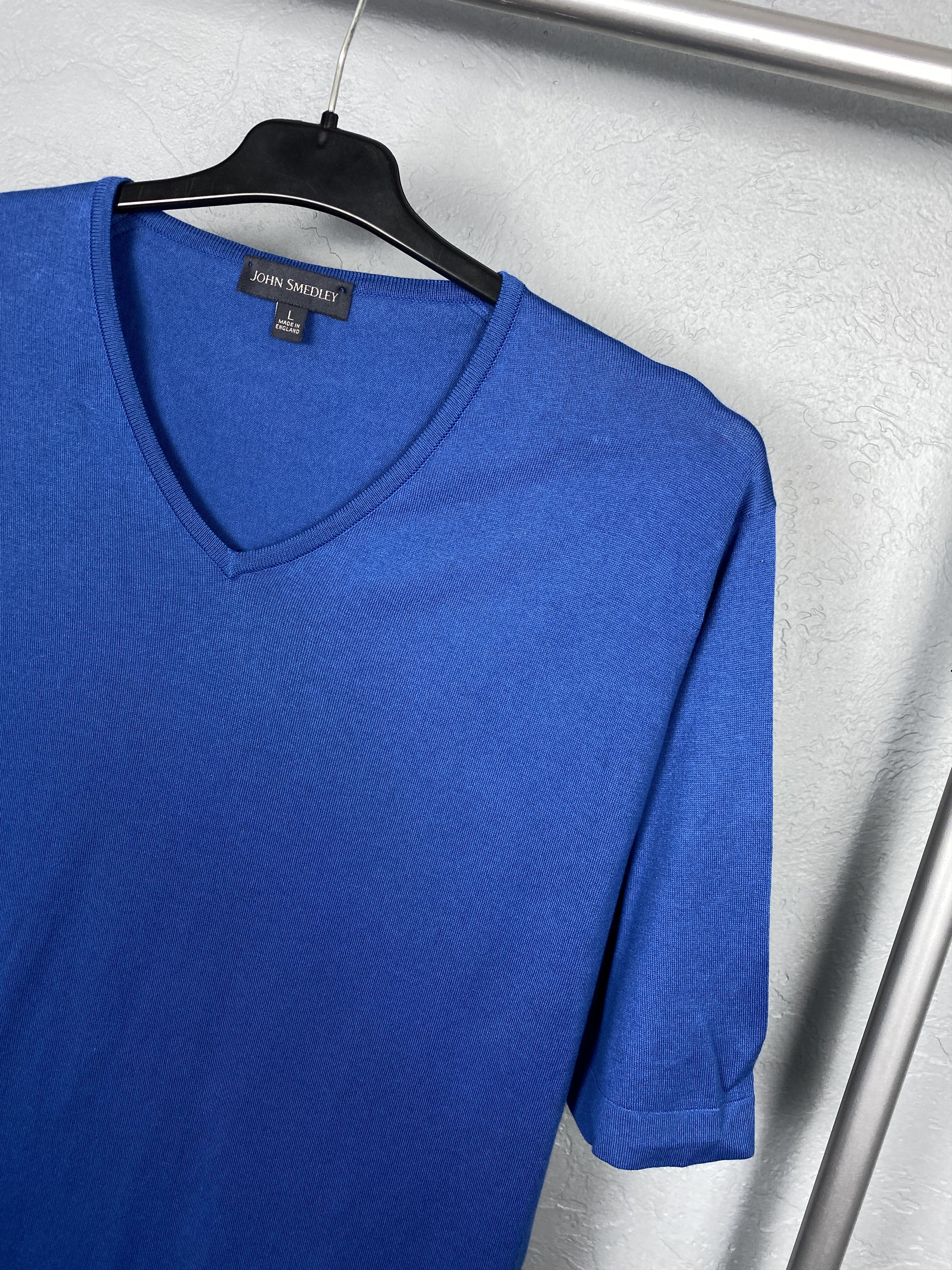 John Smedley John Smedley Vintage Mens V-Neck T-Shirt Tee Size US L / EU 52-54 / 3 - 2 Thumbnail