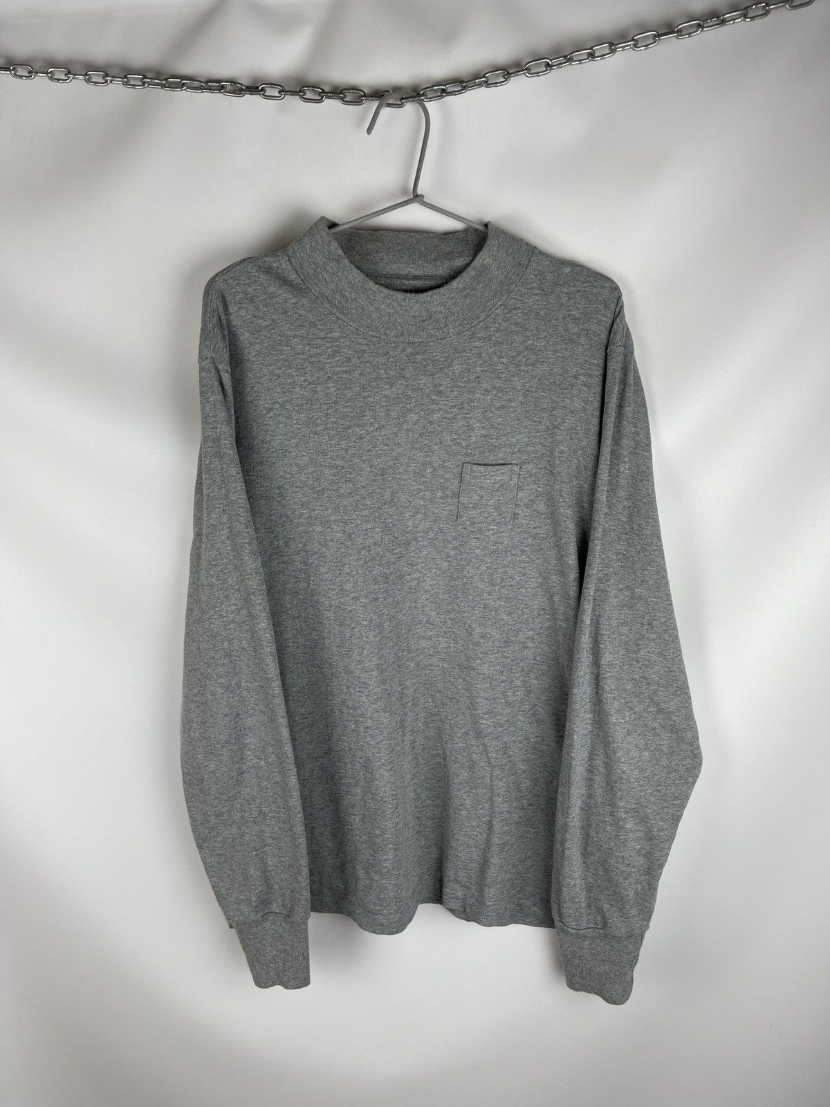 image of Aime Leon Dore Mock Neck Grey Made In Canada Sweater, Men's (Size Medium)