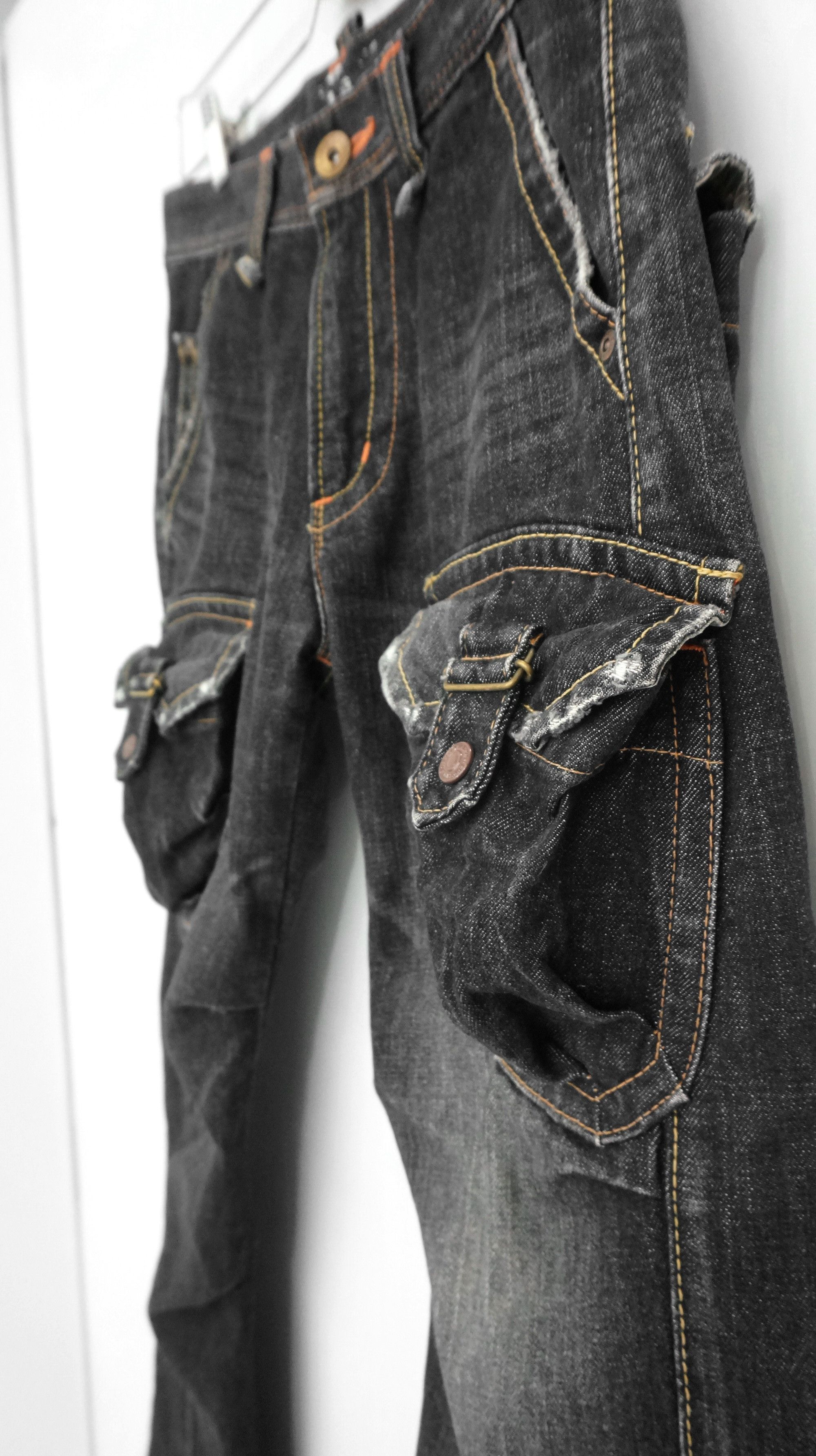 Edwin 🔥RARE🔥 EDWIN 503 Black Flared Cargo Jeans Size US 28 / EU 44 - 5 Thumbnail