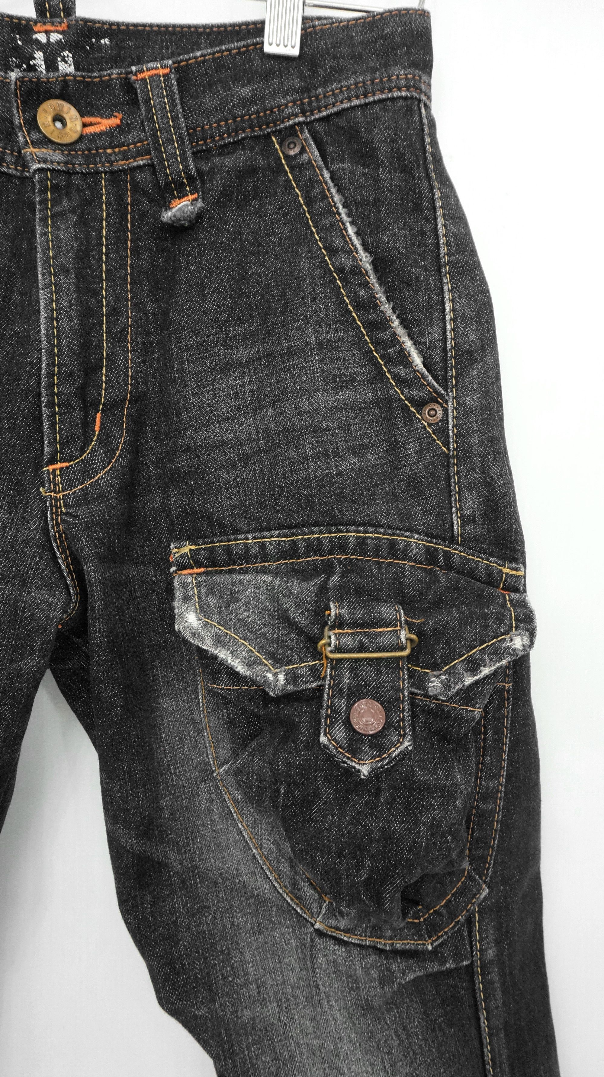 Edwin 🔥RARE🔥 EDWIN 503 Black Flared Cargo Jeans Size US 28 / EU 44 - 7 Thumbnail