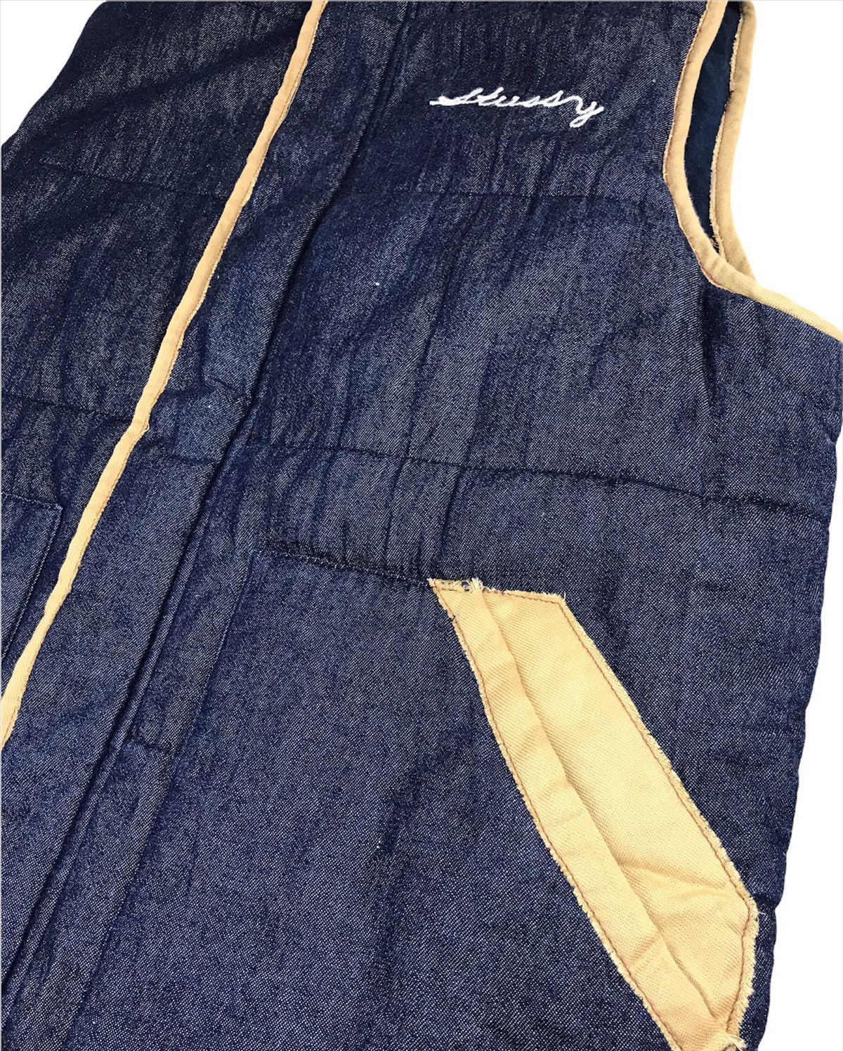Stussy 🔥Stussy Disstressed Denim Down Sleeveless Jacket Size US M / EU 48-50 / 2 - 3 Thumbnail