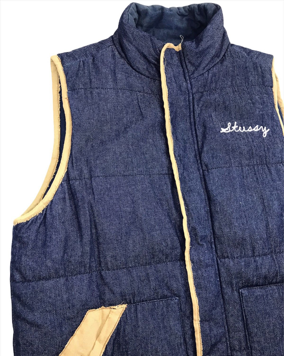 Stussy 🔥Stussy Disstressed Denim Down Sleeveless Jacket Size US M / EU 48-50 / 2 - 4 Thumbnail