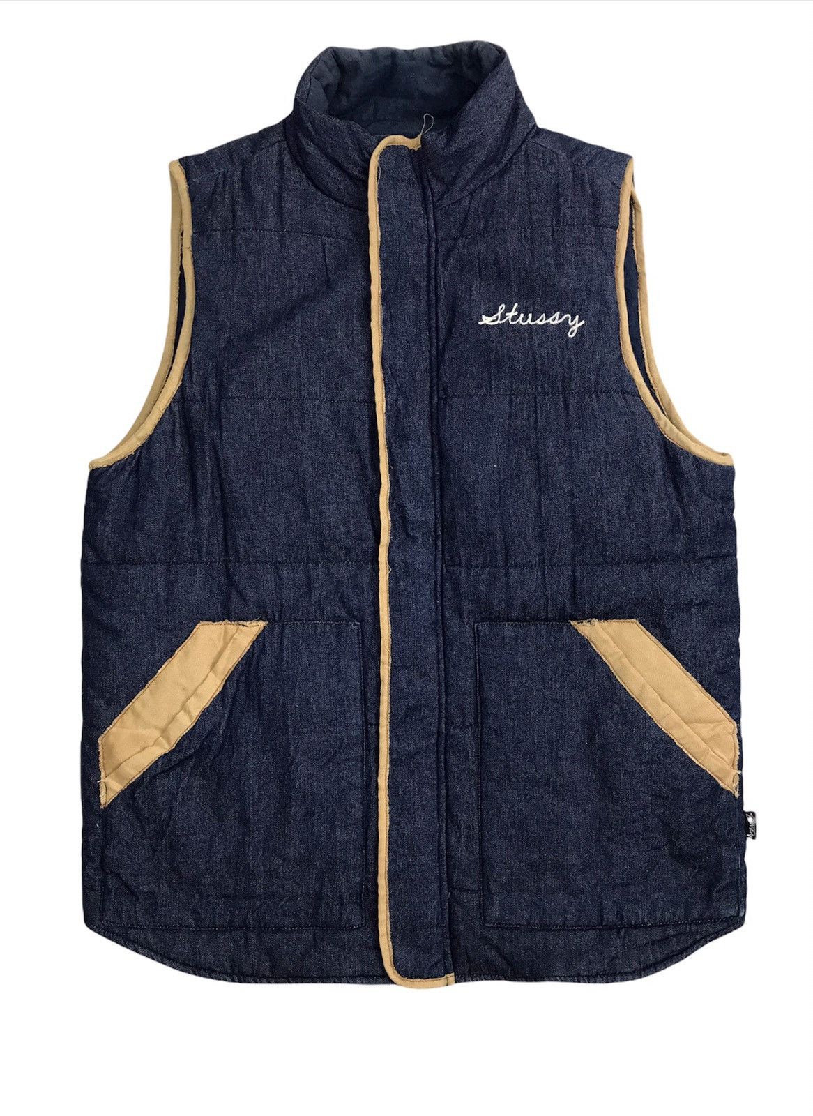 Stussy 🔥Stussy Disstressed Denim Down Sleeveless Jacket Size US M / EU 48-50 / 2 - 1 Thumbnail