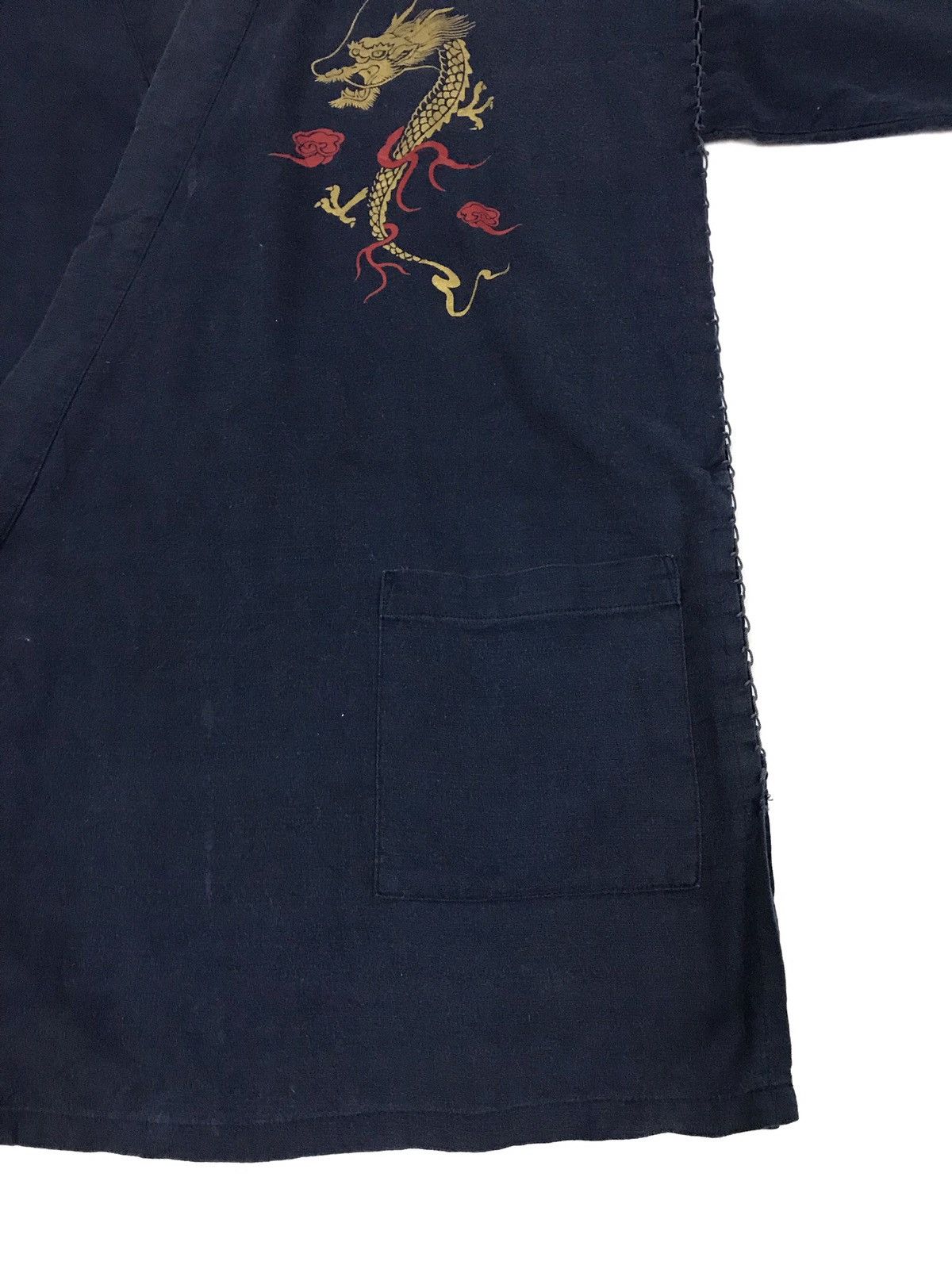 Indigo Antique Indigo Dyed Hemp Noragi Dragon Traditional Kimono Size US M / EU 48-50 / 2 - 7 Thumbnail