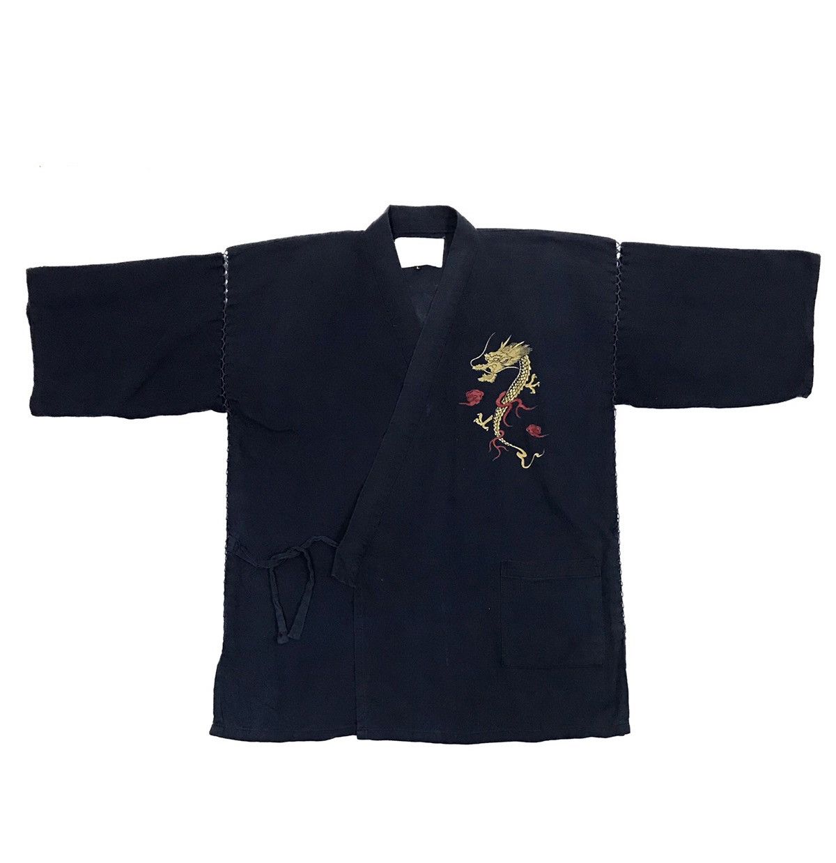 Indigo Antique Indigo Dyed Hemp Noragi Dragon Traditional Kimono Size US M / EU 48-50 / 2 - 2 Thumbnail