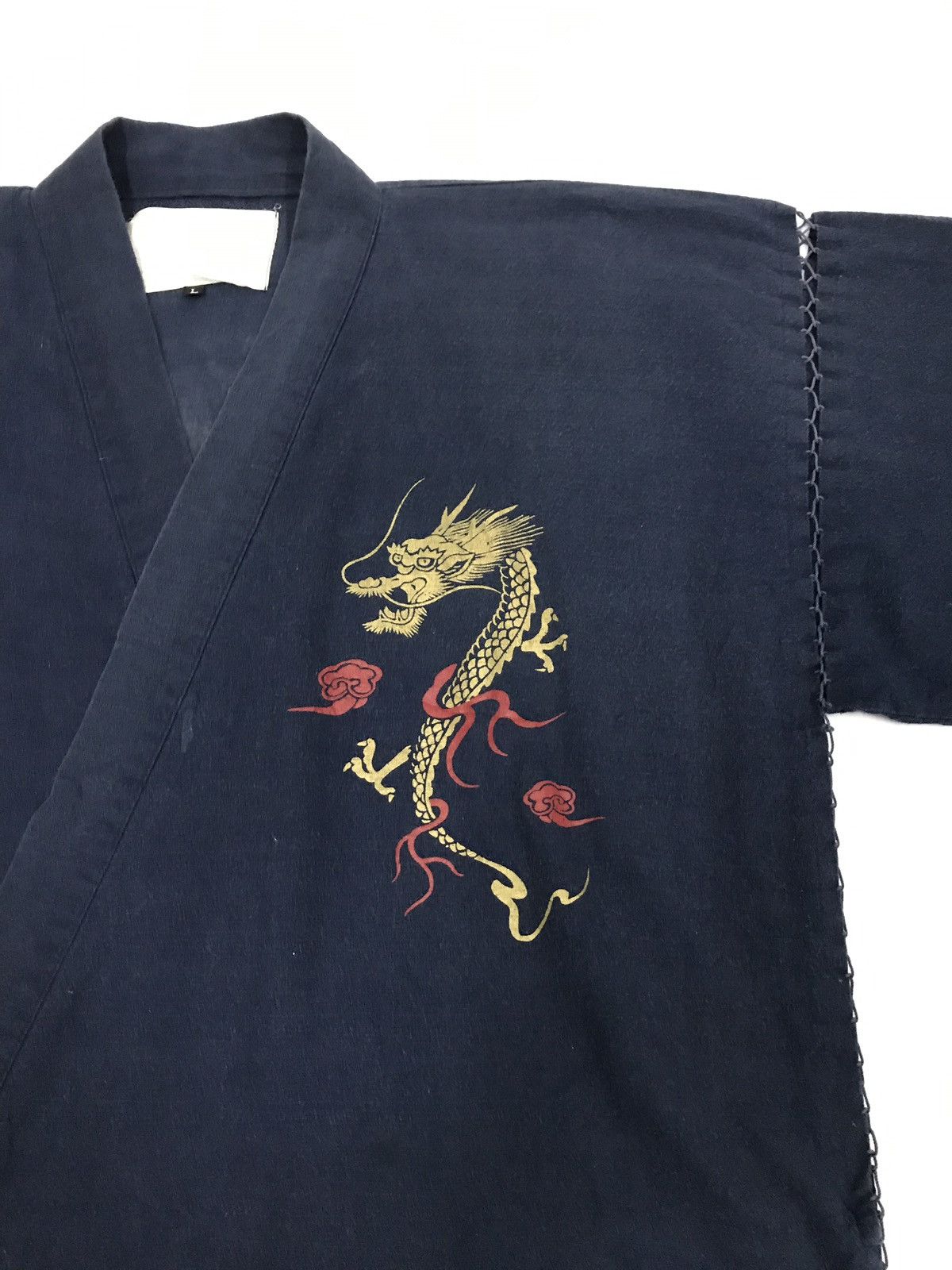 Indigo Antique Indigo Dyed Hemp Noragi Dragon Traditional Kimono Size US M / EU 48-50 / 2 - 3 Thumbnail