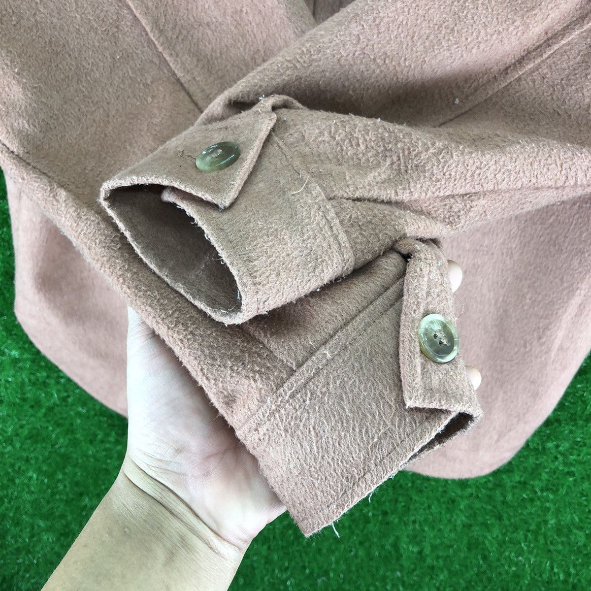 Flannel × Japanese Brand Flannel Jacket Round Collar for Women by Samansa Mos2 Blue Size M / US 6-8 / IT 42-44 - 10 Thumbnail