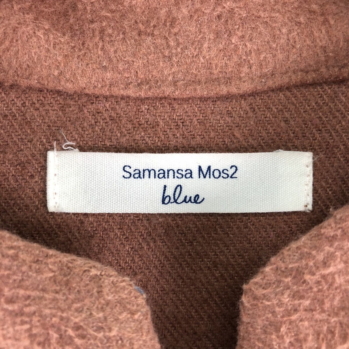Flannel × Japanese Brand Flannel Jacket Round Collar for Women by Samansa Mos2 Blue Size M / US 6-8 / IT 42-44 - 11 Thumbnail