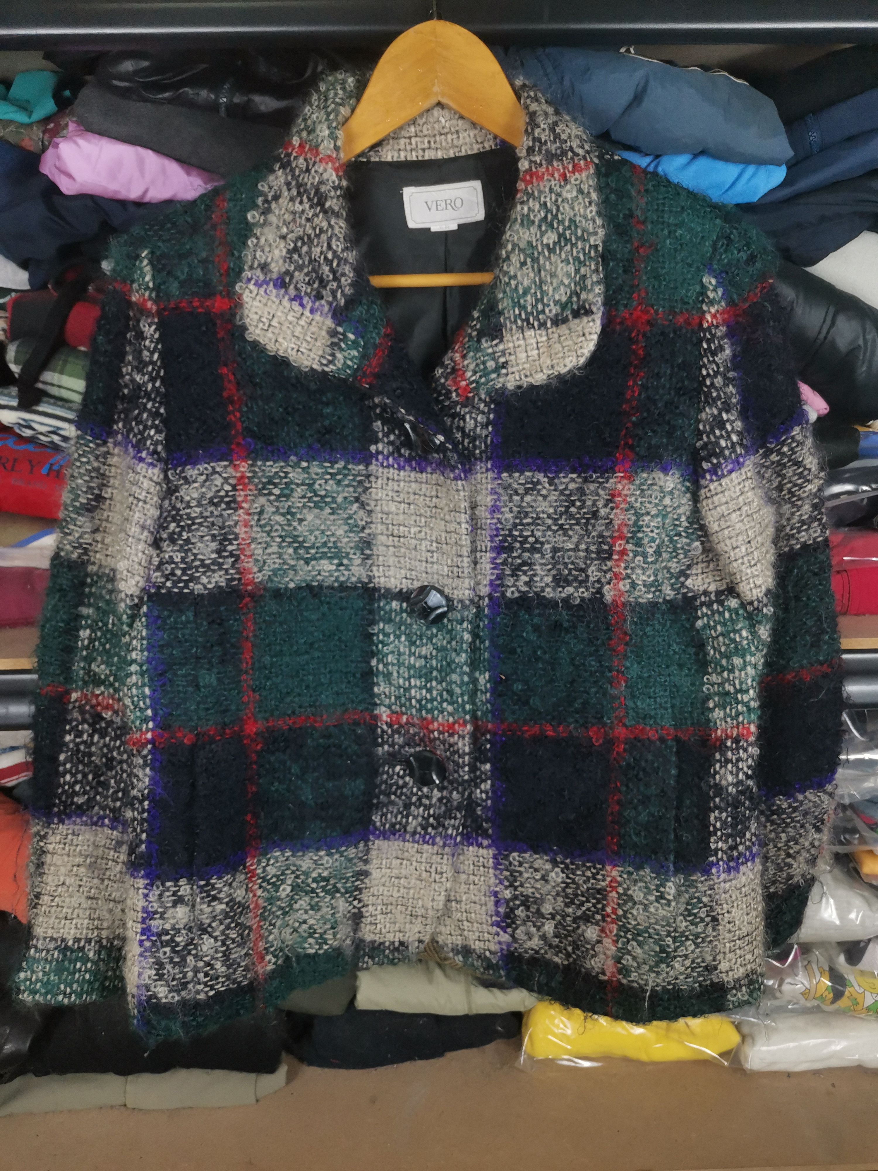 Japanese Brand Vintage Japanese Brand Vero Chekered Wool Jacket Size US M / EU 48-50 / 2 - 1 Thumbnail