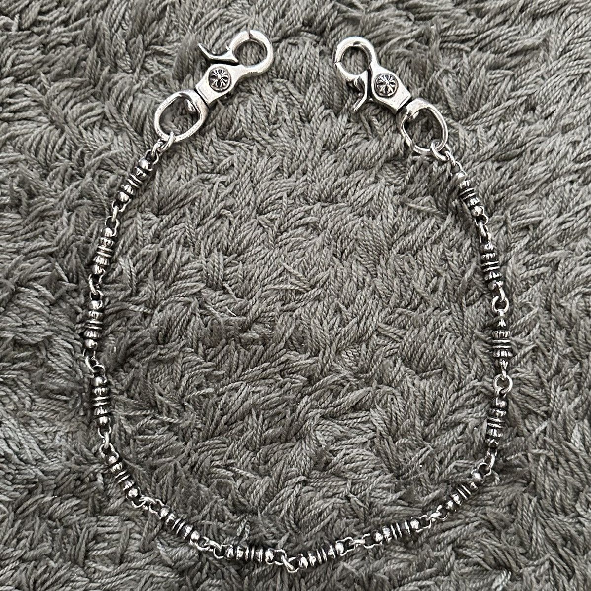 image of Chrome Hearts Barrel Double Clasp Wallet Chain Very in Silver, Men's
