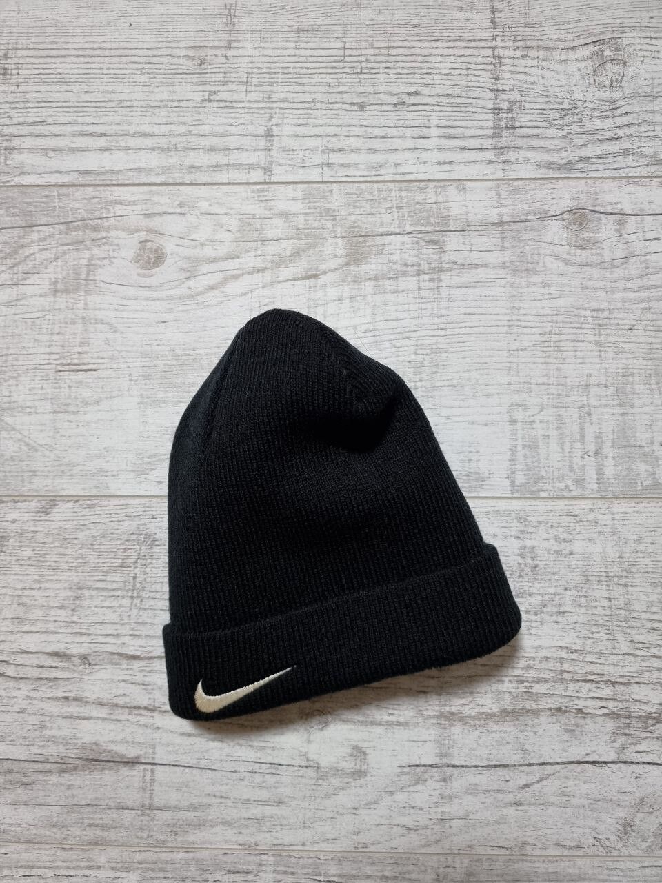 Pre-owned Nike X Vintage Y2k Nike Drill Beanie Hat Embroidered Swoosh In Black