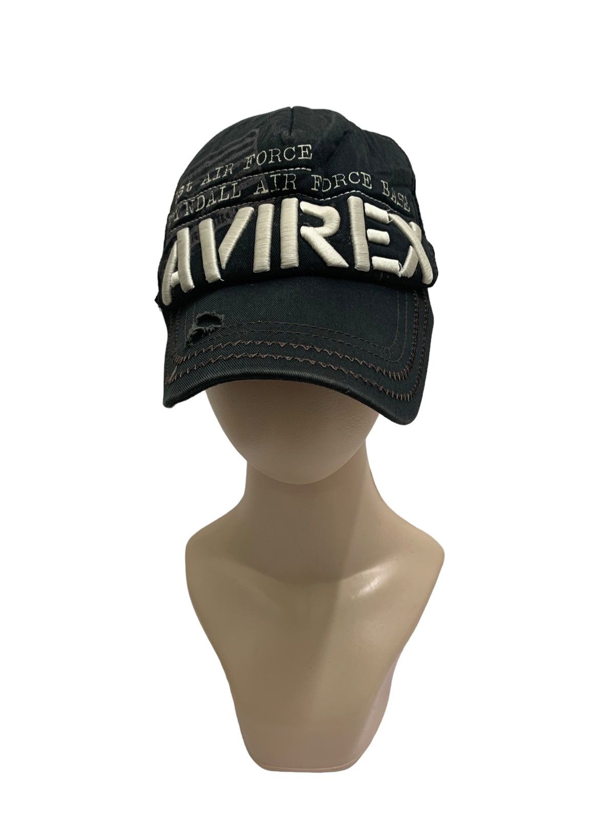 Avirex Iconic Avirex Embroidery Thrashed Distressed Trucker Cap Size ONE SIZE - 1 Thumbnail